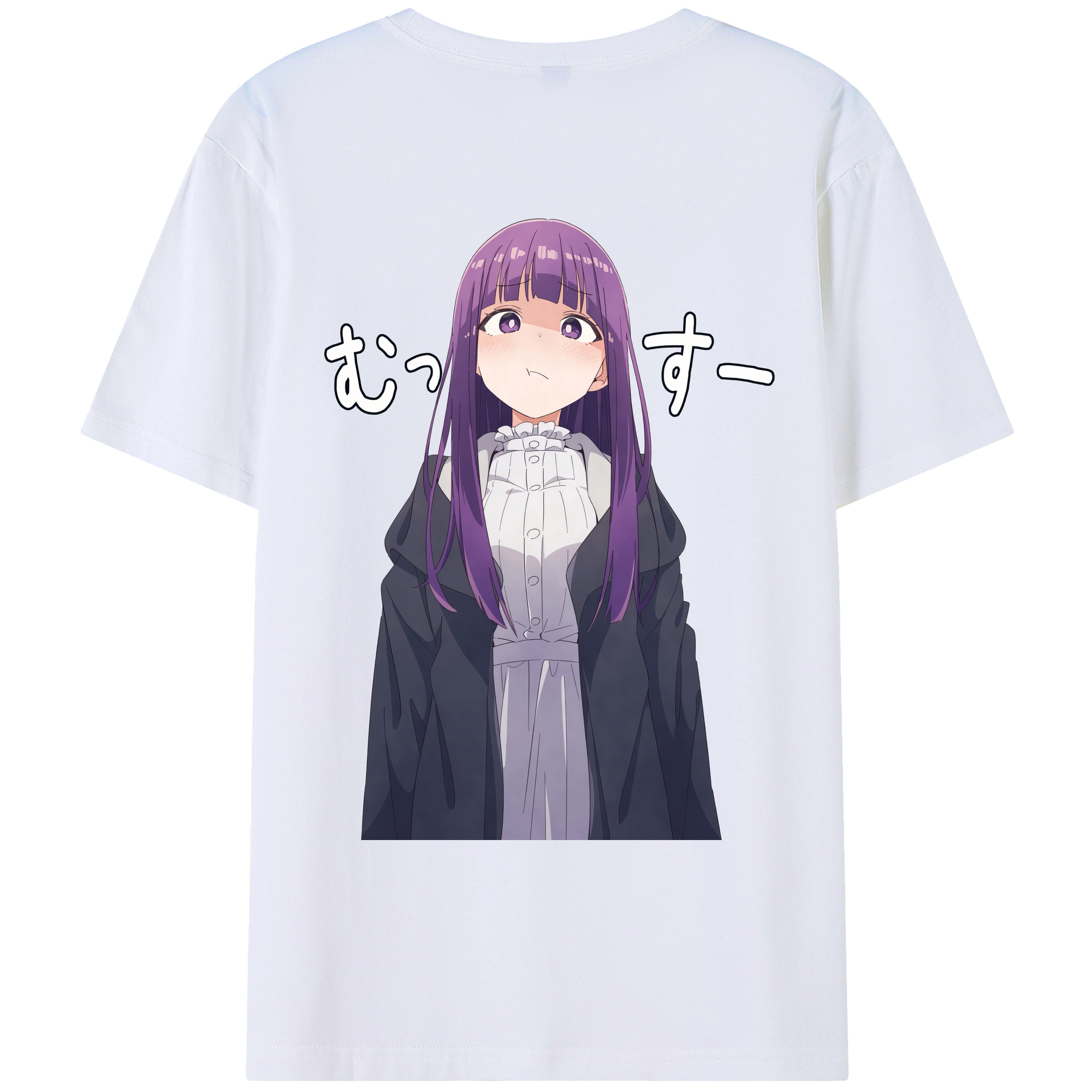（画像用） 葬送のフリーレン Frieren 綿100％ メンズ半袖Tシャツ（バックプリント） 通気性