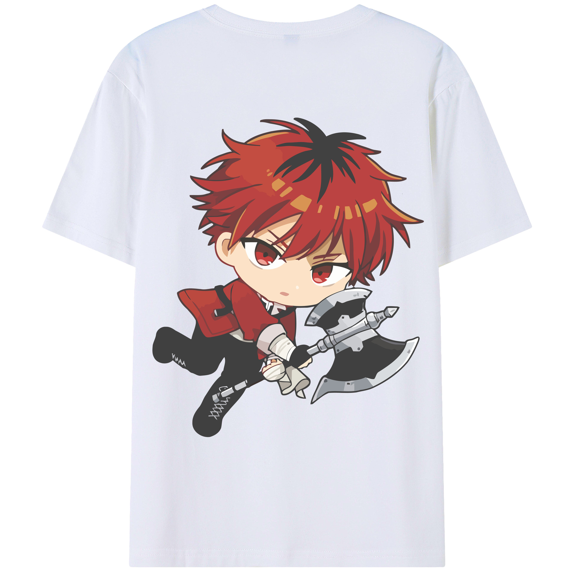 （画像用） 葬送のフリーレン Frieren 綿100％ メンズ半袖Tシャツ（バックプリント） 通気性