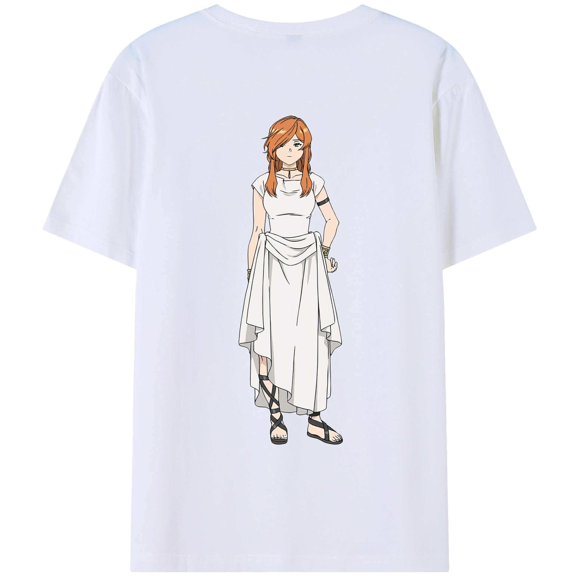 （画像用） 葬送のフリーレン Frieren 綿100％ メンズ半袖Tシャツ（バックプリント） 通気性