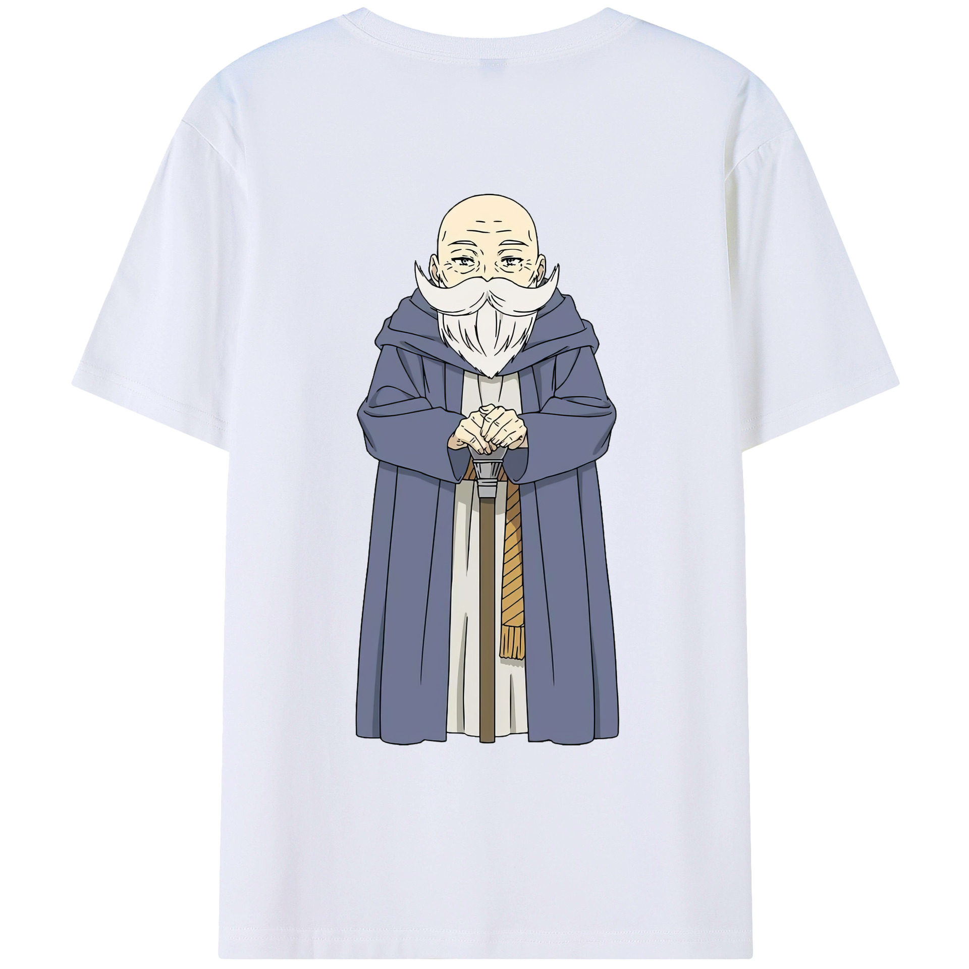 （画像用） 葬送のフリーレン Frieren 綿100％ メンズ半袖Tシャツ（バックプリント） 通気性
