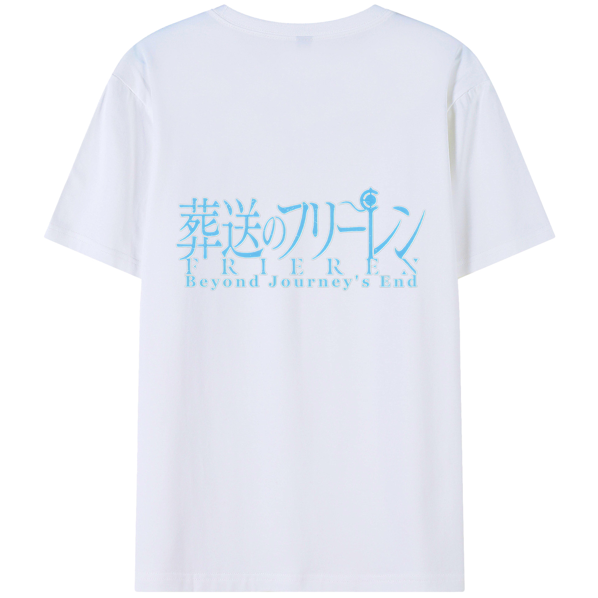 （画像用） 葬送のフリーレン Frieren 綿100％ メンズ半袖Tシャツ（バックプリント） 通気性