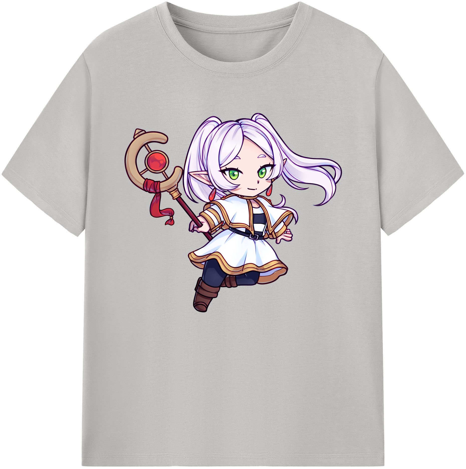 （画像用） 葬送のフリーレン Frieren 綿100％ メンズ半袖Tシャツ｜肌触りやわらか＆通気性
