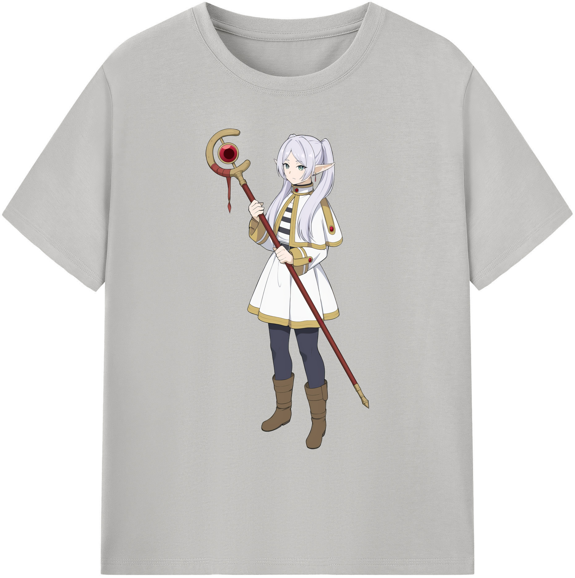 （画像用） 葬送のフリーレン Frieren 綿100％ メンズ半袖Tシャツ｜肌触りやわらか＆通気性