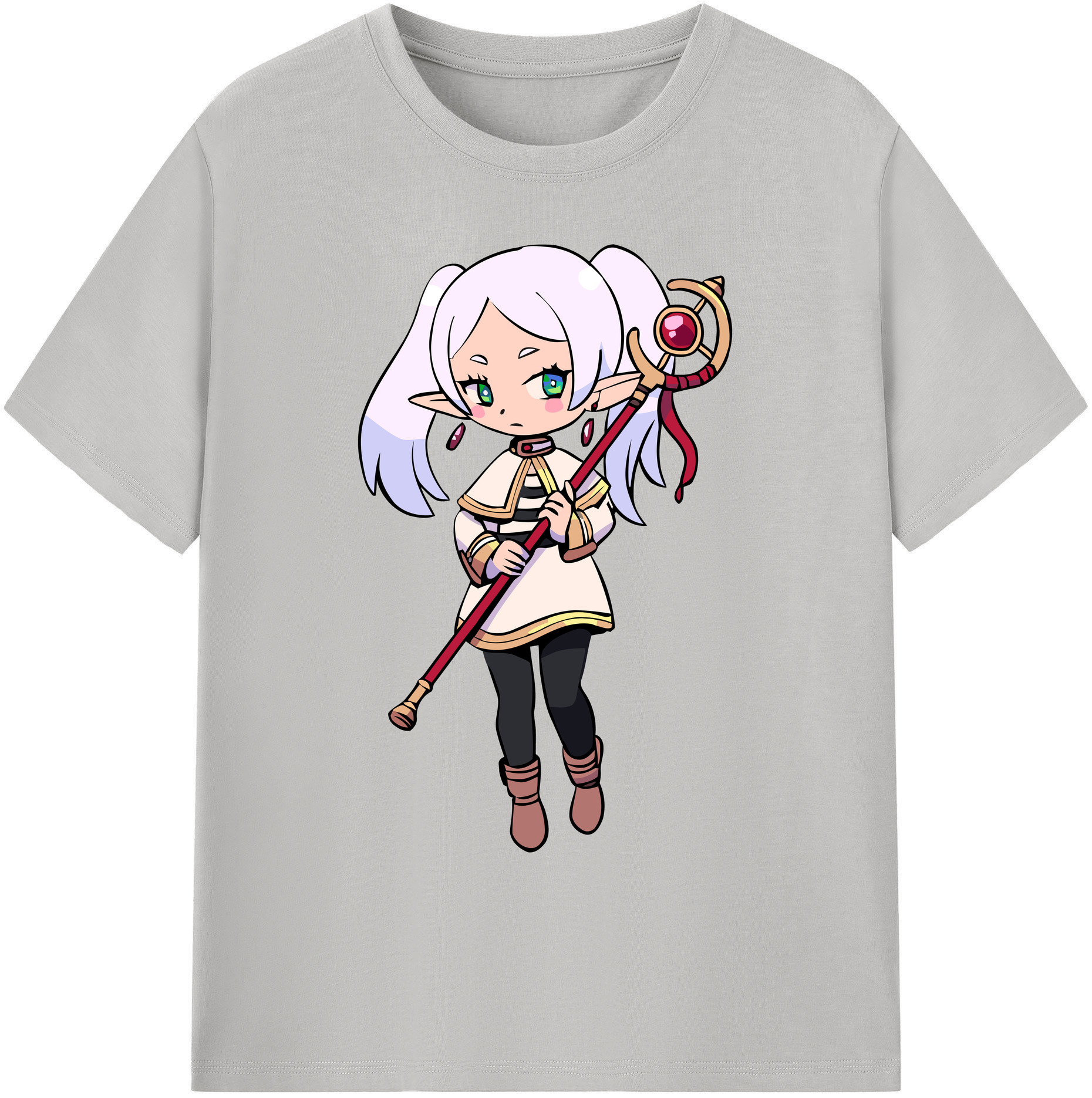 （画像用） 葬送のフリーレン Frieren 綿100％ メンズ半袖Tシャツ｜肌触りやわらか＆通気性