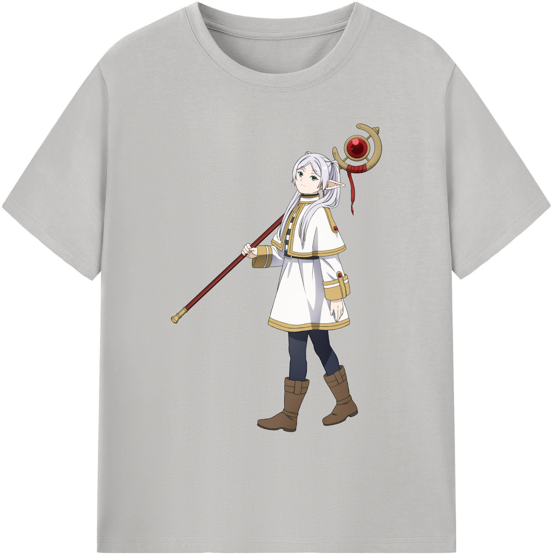 （画像用） 葬送のフリーレン Frieren 綿100％ メンズ半袖Tシャツ｜肌触りやわらか＆通気性