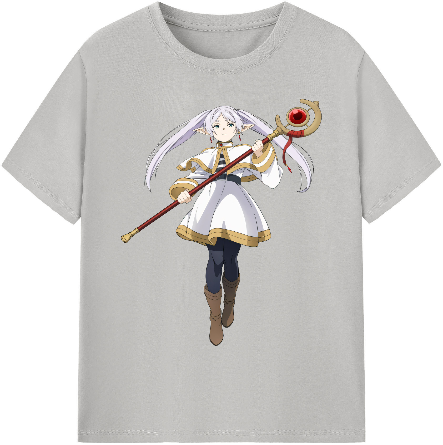 （画像用） 葬送のフリーレン Frieren 綿100％ メンズ半袖Tシャツ｜肌触りやわらか＆通気性
