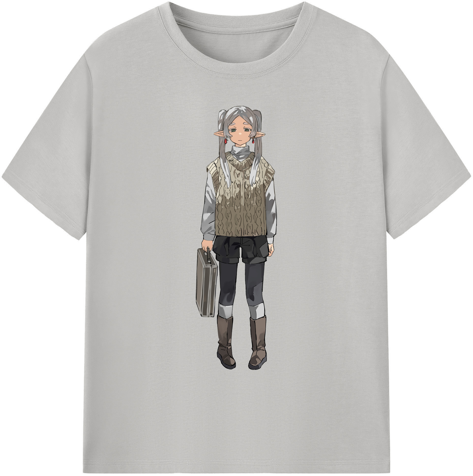 （画像用） 葬送のフリーレン Frieren 綿100％ メンズ半袖Tシャツ｜肌触りやわらか＆通気性