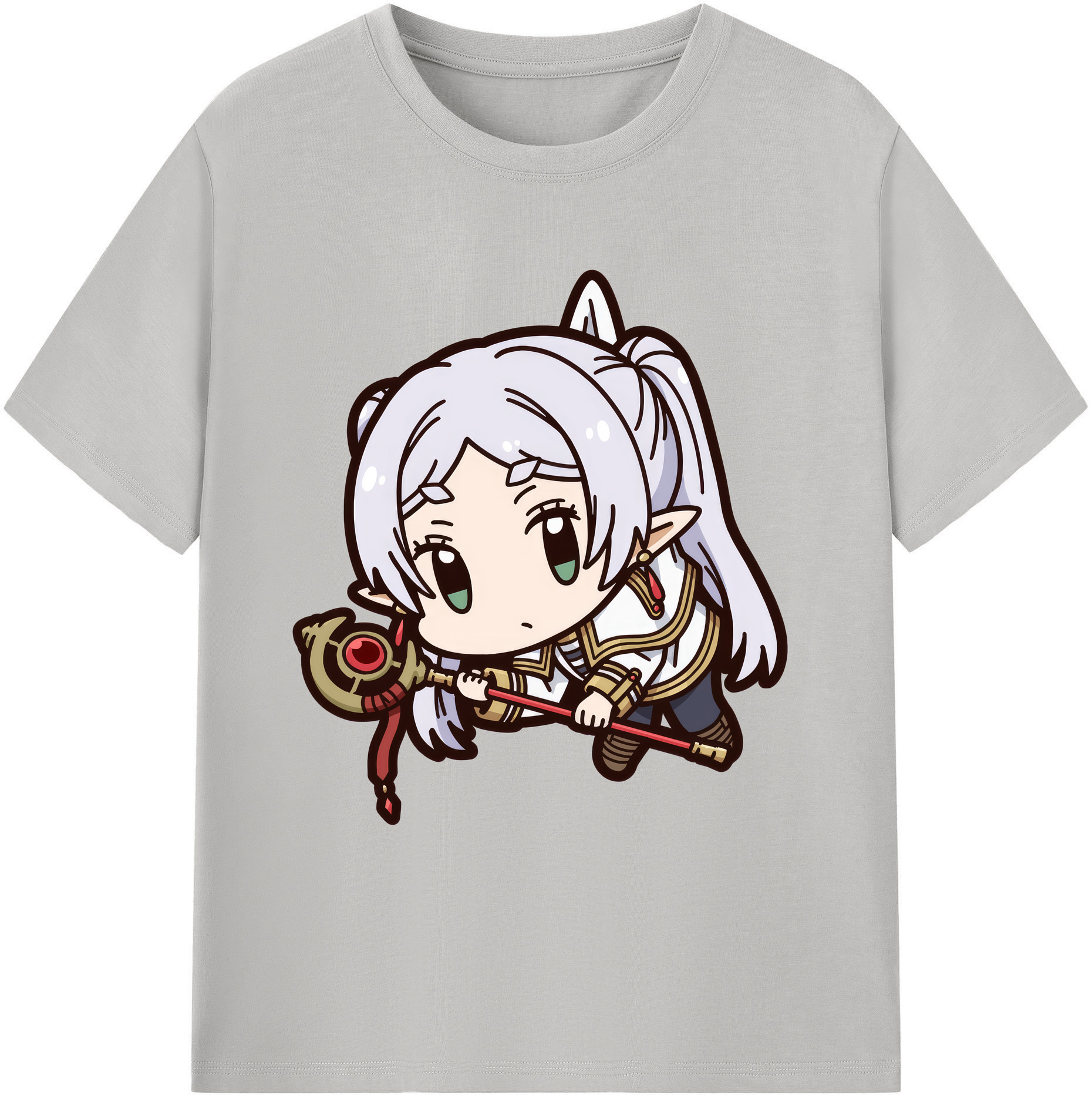 （画像用） 葬送のフリーレン Frieren 綿100％ メンズ半袖Tシャツ｜肌触りやわらか＆通気性