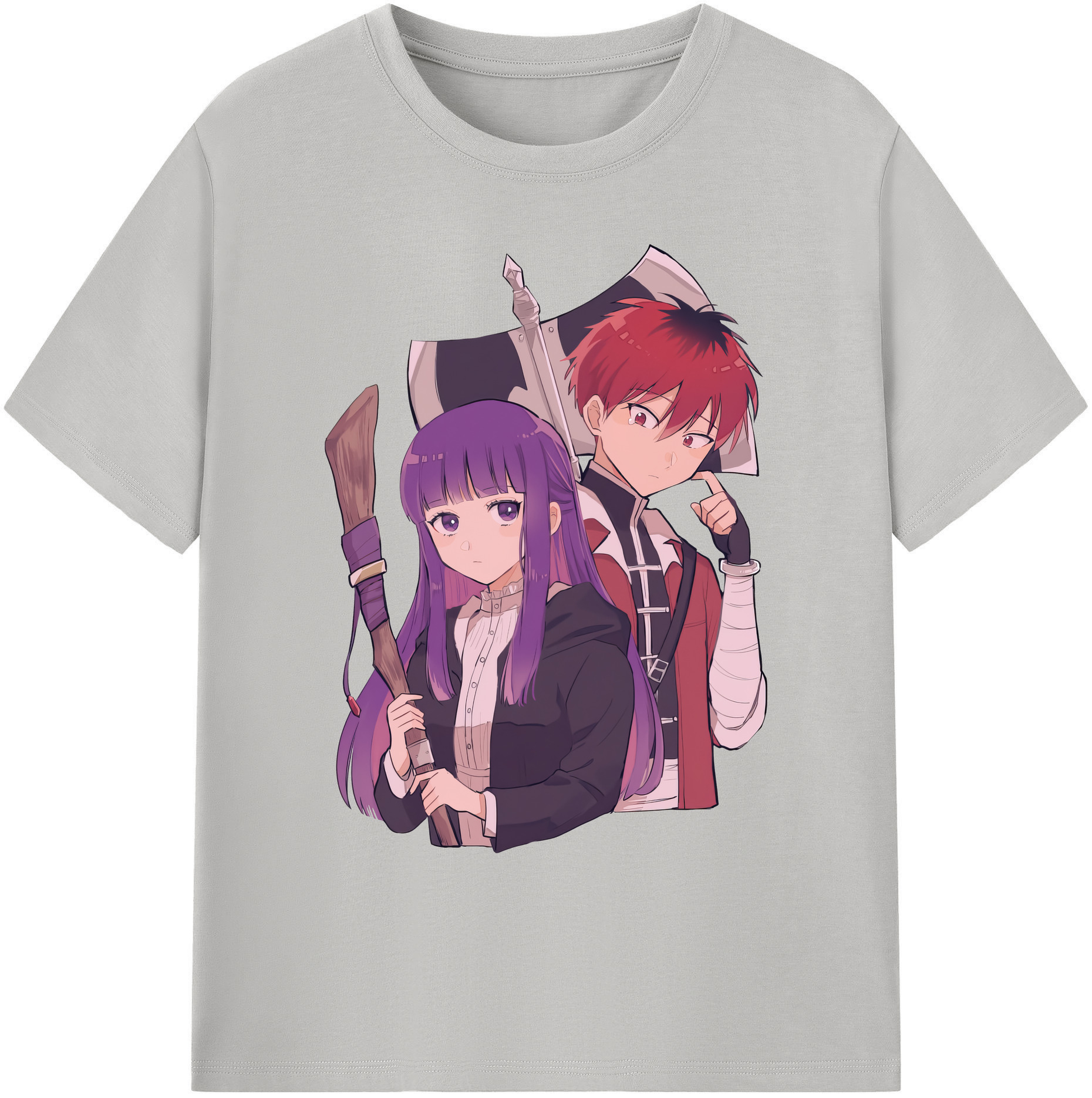 （画像用） 葬送のフリーレン Frieren 綿100％ メンズ半袖Tシャツ｜肌触りやわらか＆通気性