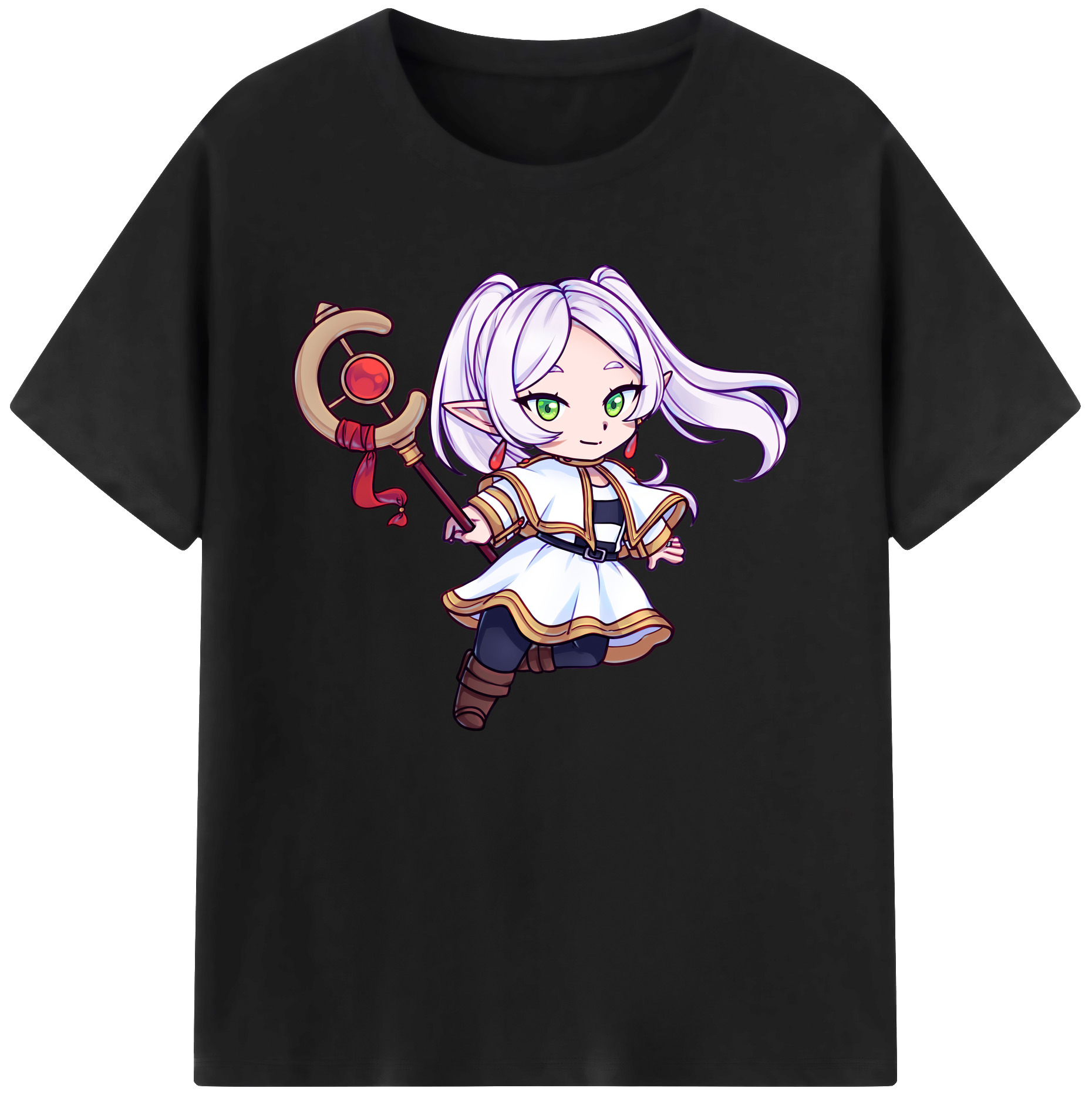 （画像用） 葬送のフリーレン Frieren 綿100％ メンズ半袖Tシャツ｜肌触りやわらか＆通気性