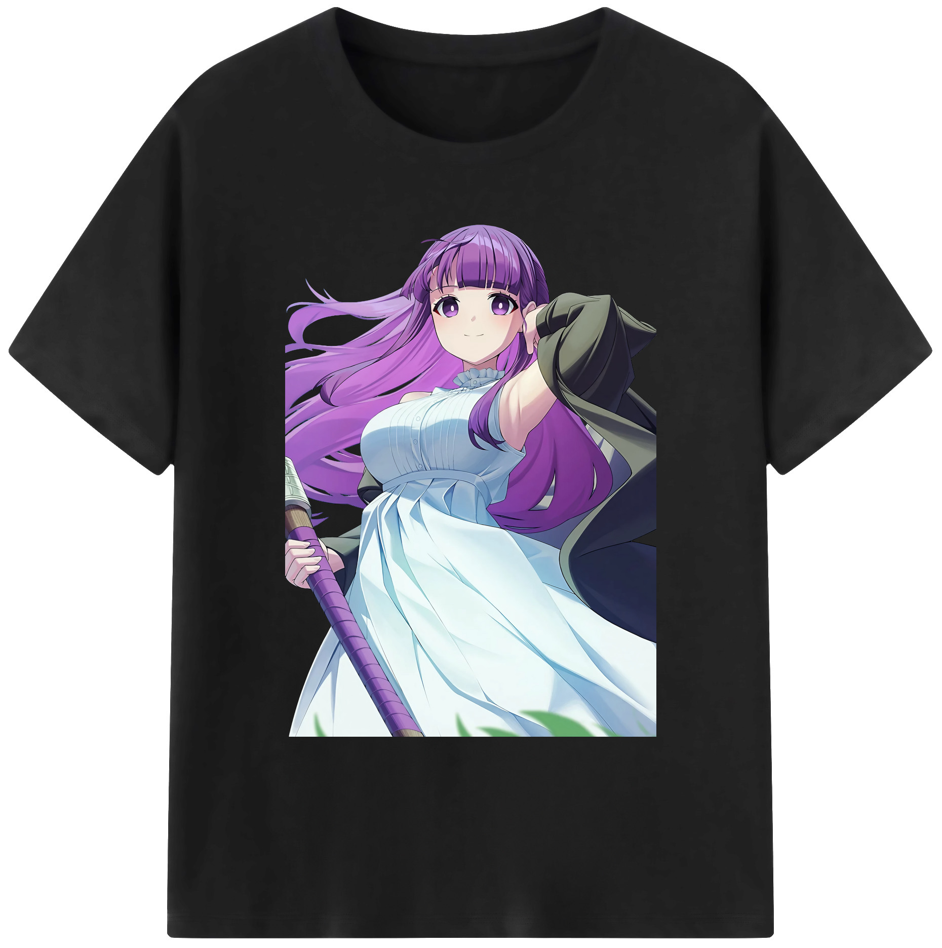 （画像用） 葬送のフリーレン Frieren 綿100％ メンズ半袖Tシャツ｜肌触りやわらか＆通気性