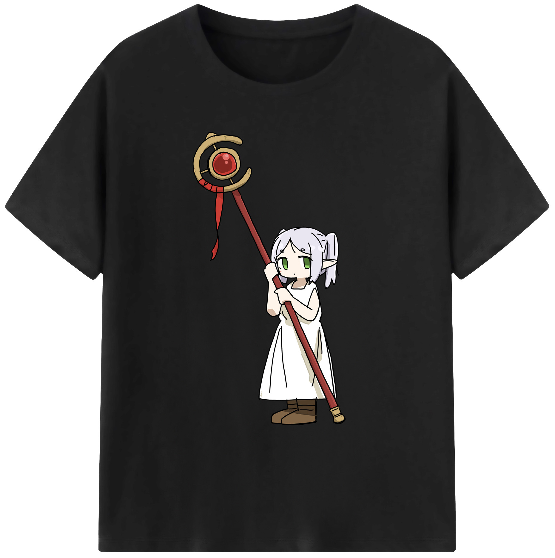 （画像用） 葬送のフリーレン Frieren 綿100％ メンズ半袖Tシャツ｜肌触りやわらか＆通気性