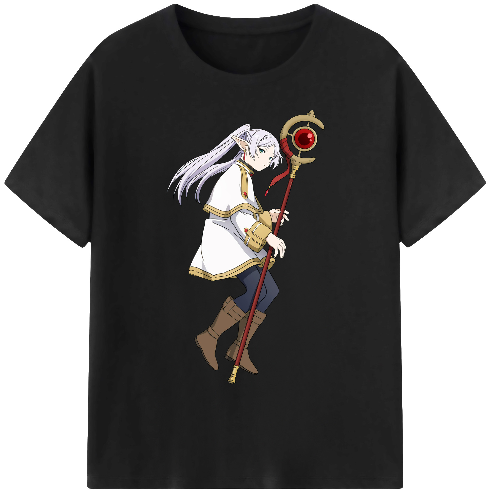 （画像用） 葬送のフリーレン Frieren 綿100％ メンズ半袖Tシャツ｜肌触りやわらか＆通気性