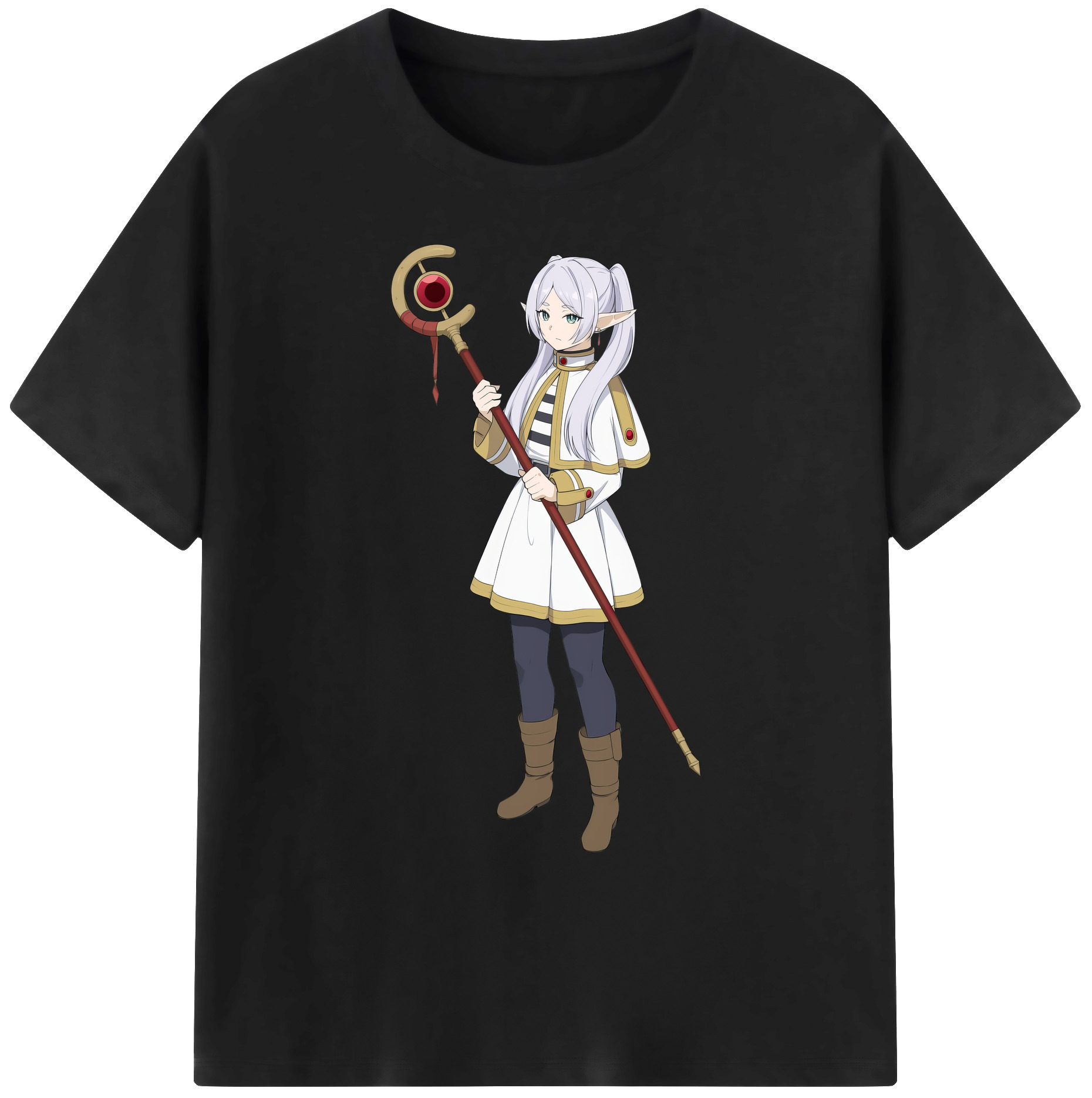 （画像用） 葬送のフリーレン Frieren 綿100％ メンズ半袖Tシャツ｜肌触りやわらか＆通気性