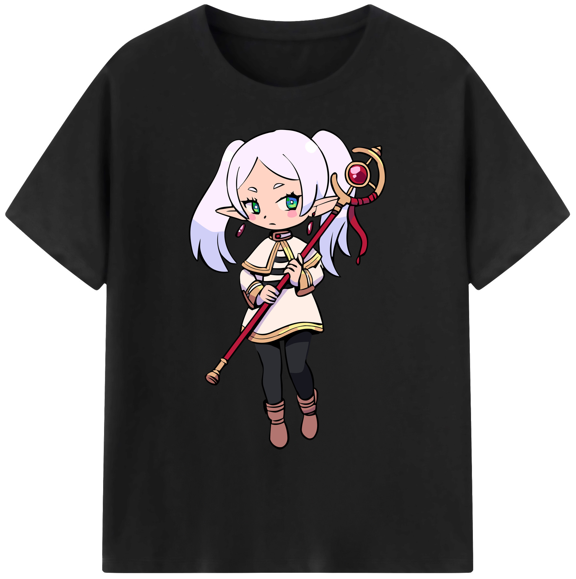 （画像用） 葬送のフリーレン Frieren 綿100％ メンズ半袖Tシャツ｜肌触りやわらか＆通気性