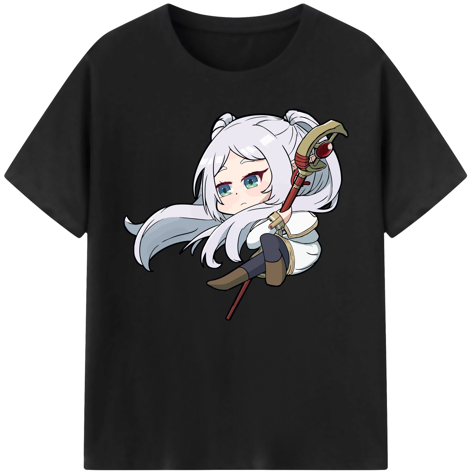 （画像用） 葬送のフリーレン Frieren 綿100％ メンズ半袖Tシャツ｜肌触りやわらか＆通気性