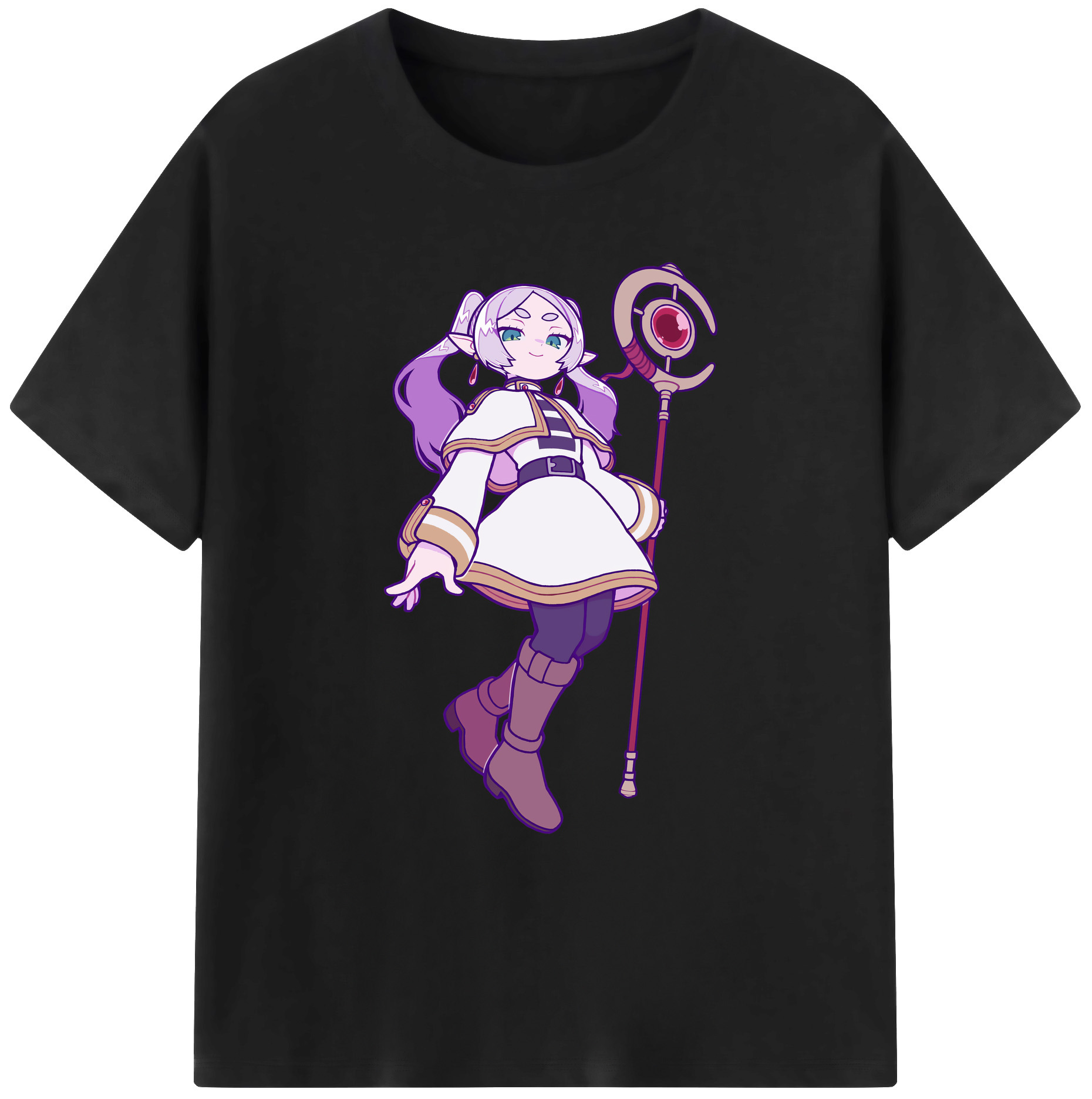 （画像用） 葬送のフリーレン Frieren 綿100％ メンズ半袖Tシャツ｜肌触りやわらか＆通気性