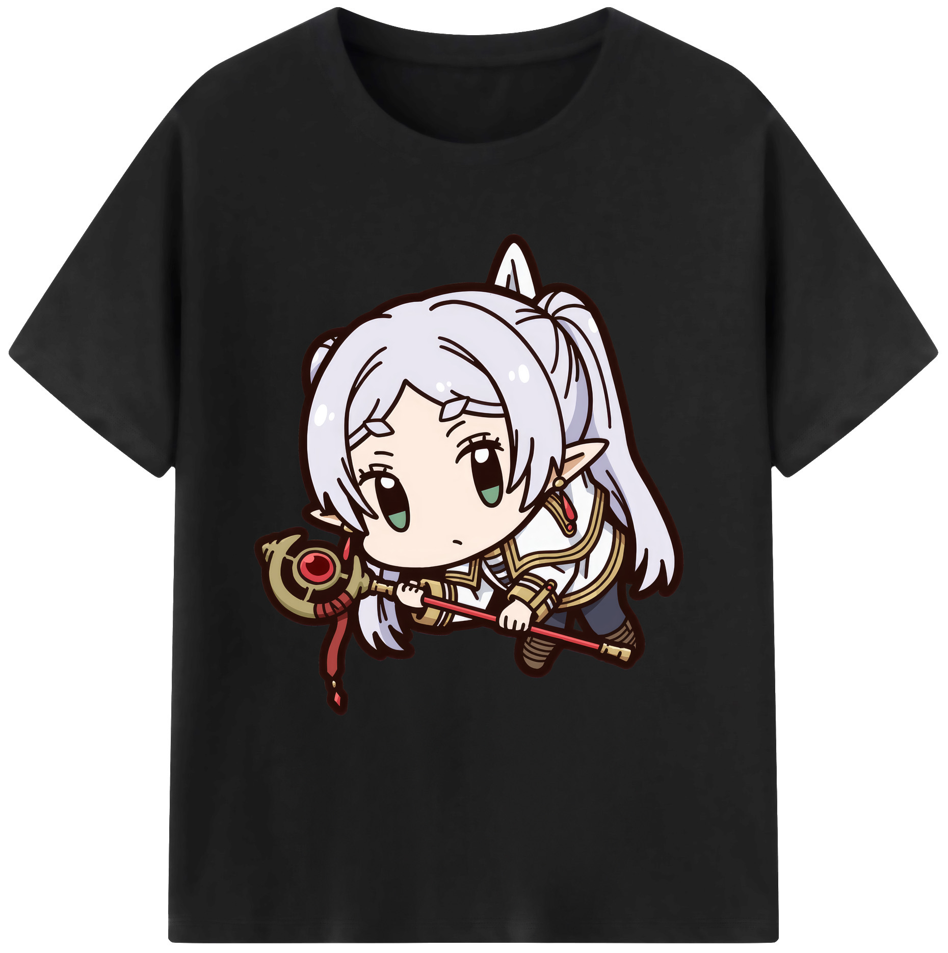 （画像用） 葬送のフリーレン Frieren 綿100％ メンズ半袖Tシャツ｜肌触りやわらか＆通気性