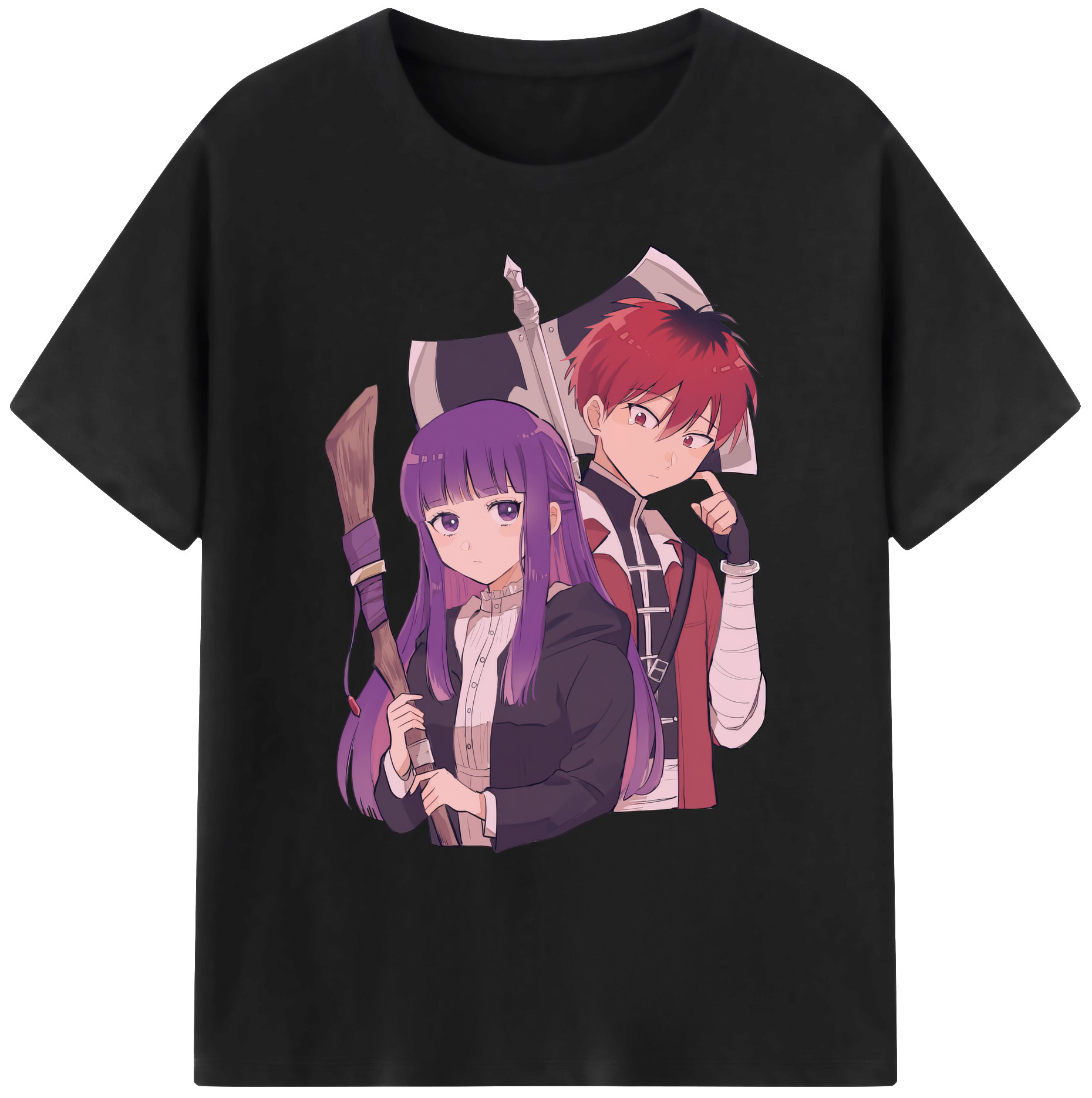 （画像用） 葬送のフリーレン Frieren 綿100％ メンズ半袖Tシャツ｜肌触りやわらか＆通気性