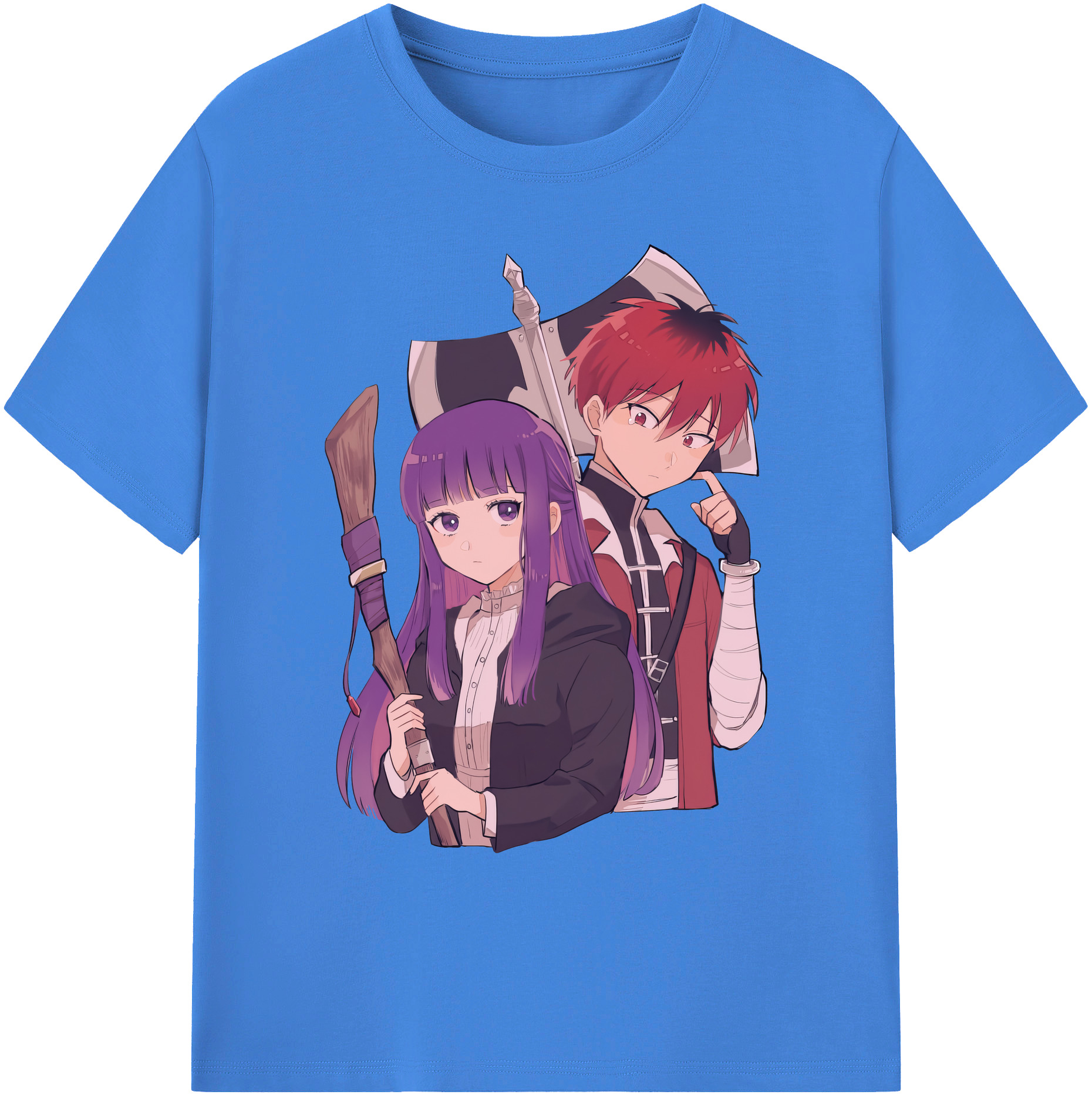 （画像用） 葬送のフリーレン Frieren 綿100％ メンズ半袖Tシャツ｜肌触りやわらか＆通気性