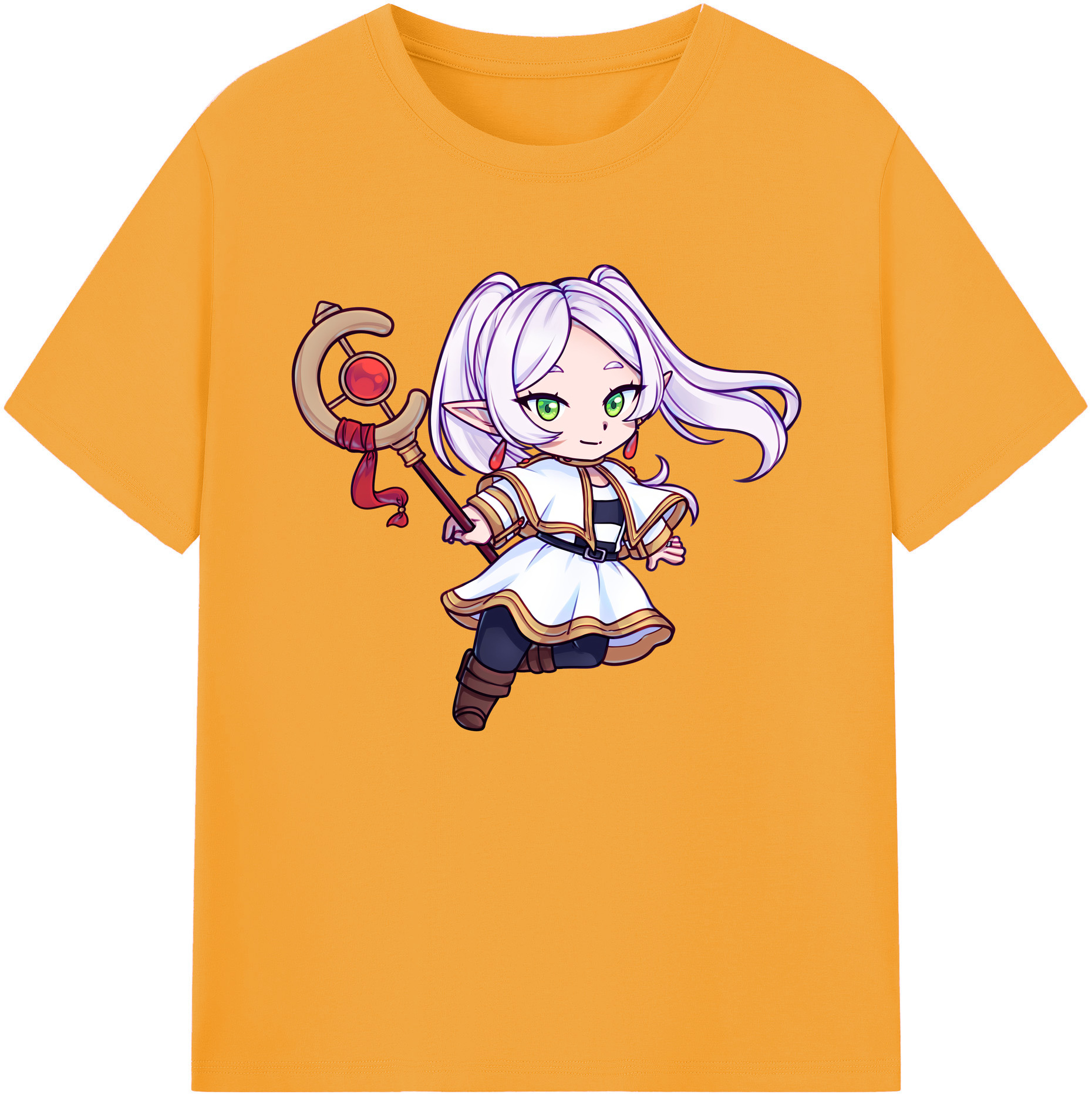 （画像用） 葬送のフリーレン Frieren 綿100％ メンズ半袖Tシャツ｜肌触りやわらか＆通気性