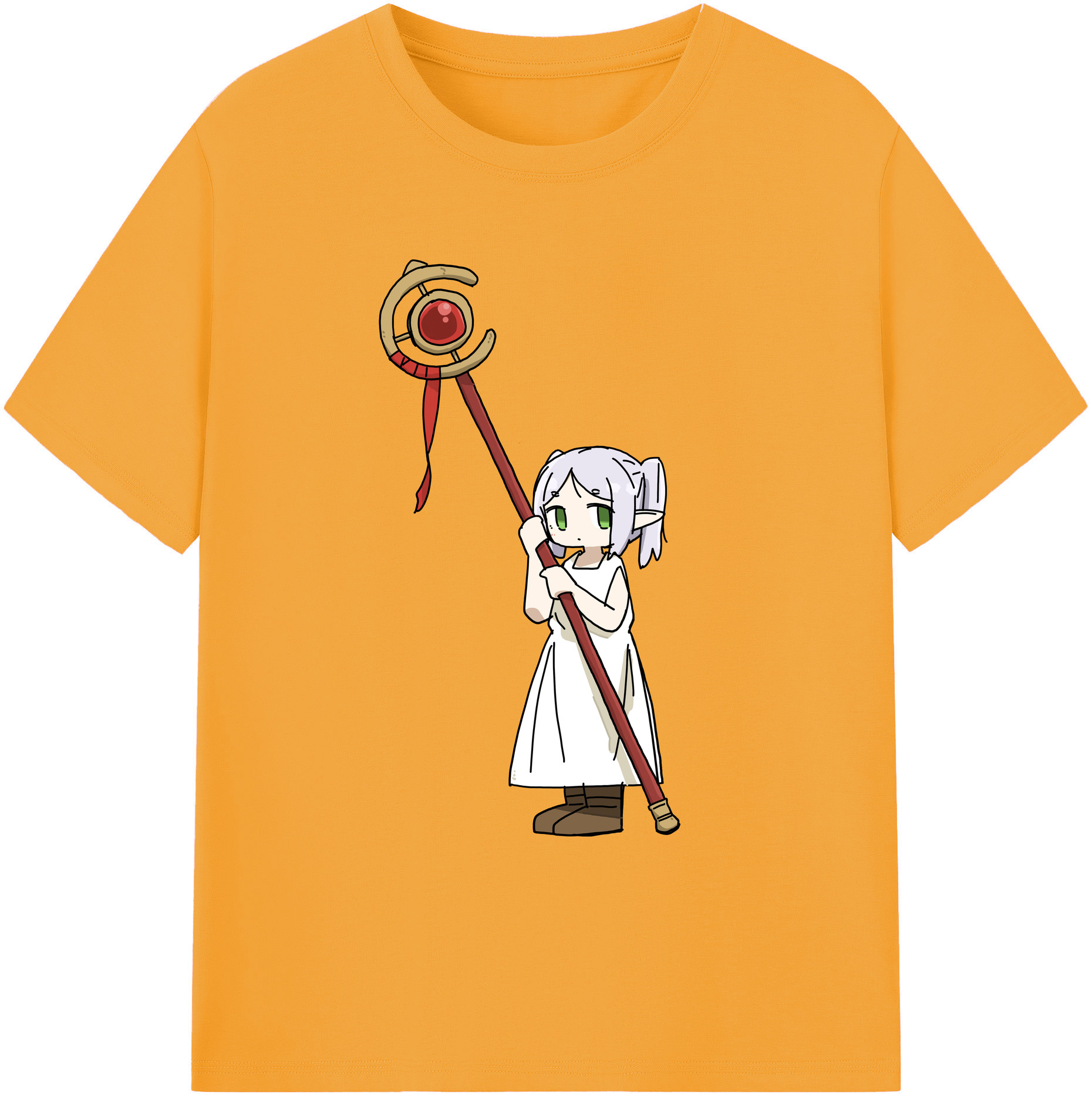 （画像用） 葬送のフリーレン Frieren 綿100％ メンズ半袖Tシャツ｜肌触りやわらか＆通気性