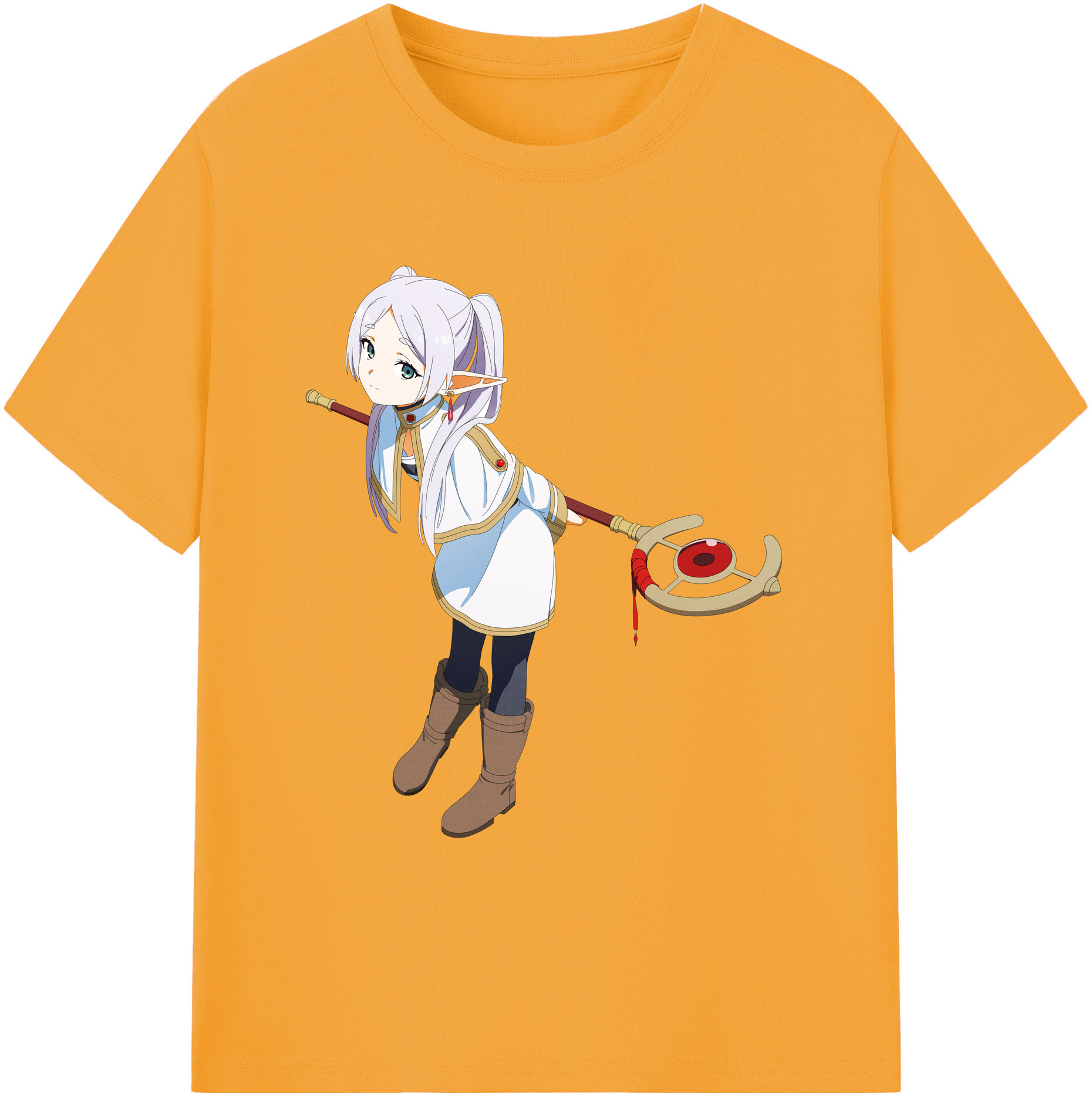 （画像用） 葬送のフリーレン Frieren 綿100％ メンズ半袖Tシャツ｜肌触りやわらか＆通気性