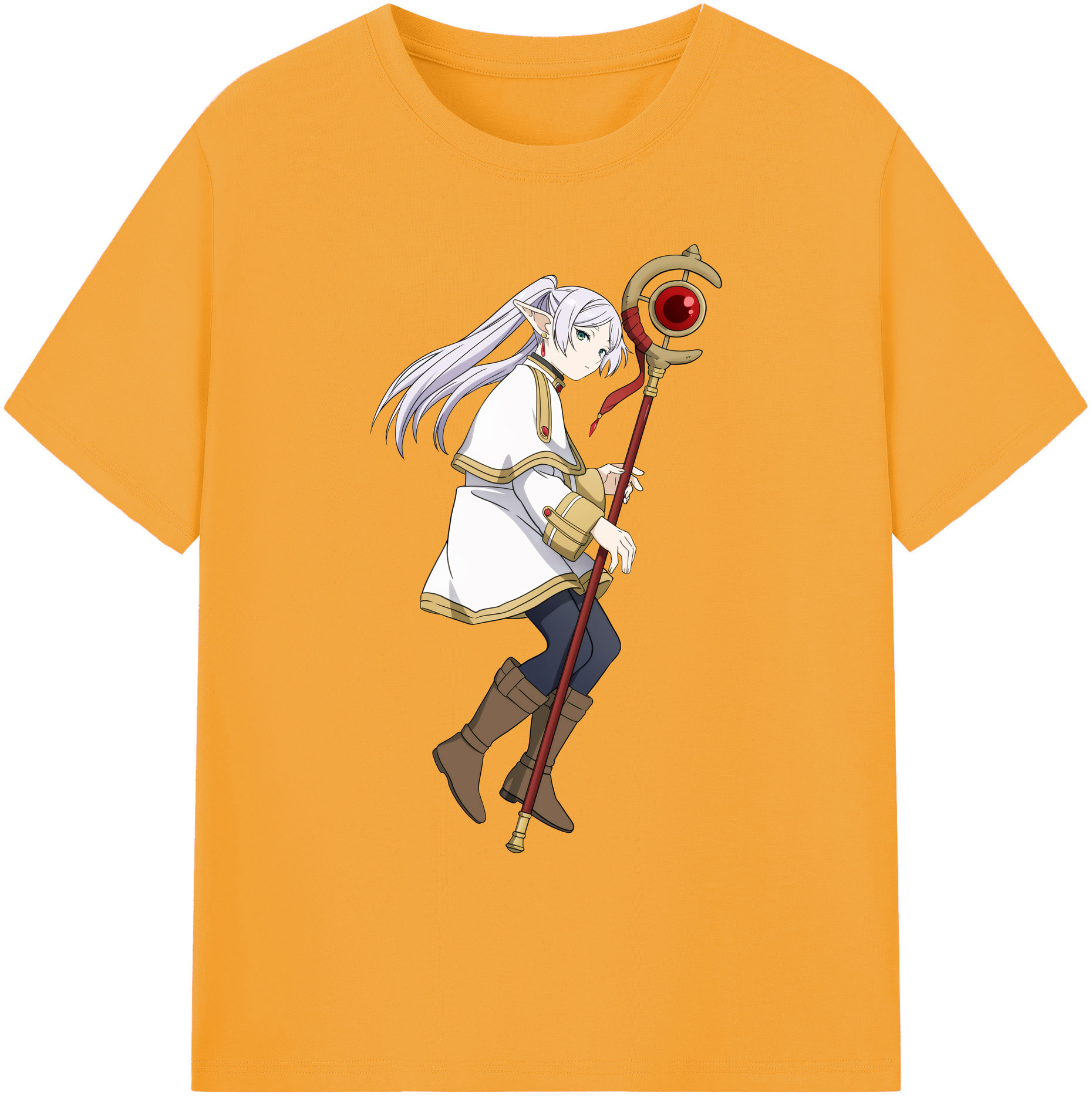 （画像用） 葬送のフリーレン Frieren 綿100％ メンズ半袖Tシャツ｜肌触りやわらか＆通気性