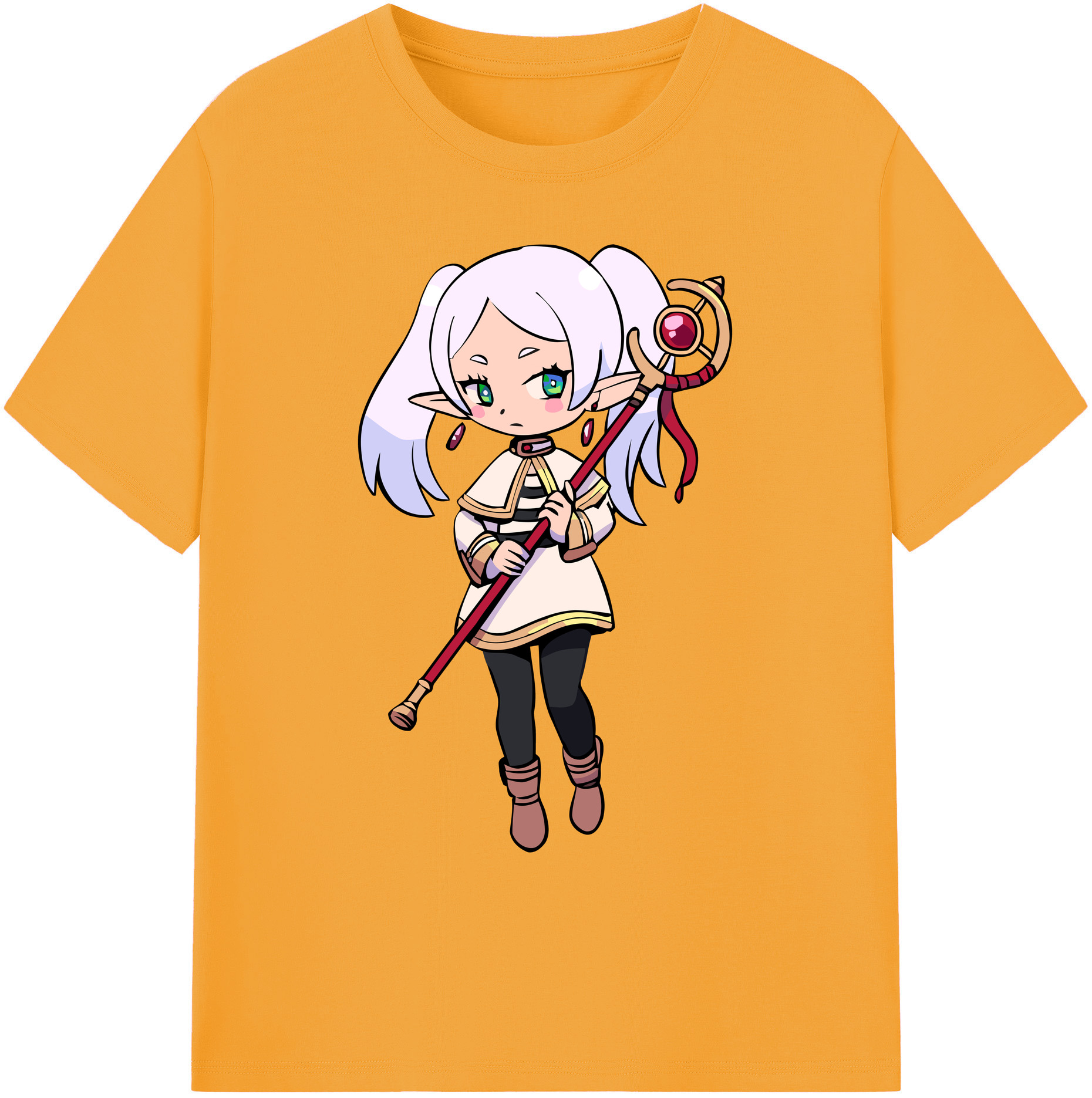 （画像用） 葬送のフリーレン Frieren 綿100％ メンズ半袖Tシャツ｜肌触りやわらか＆通気性