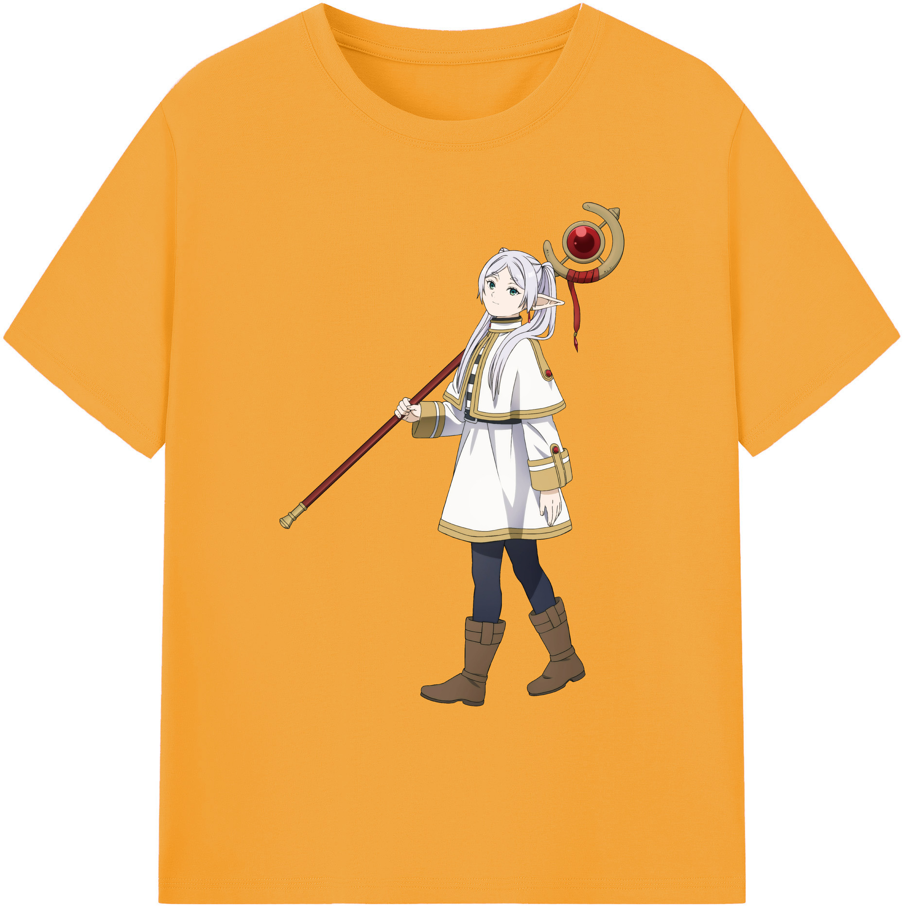 （画像用） 葬送のフリーレン Frieren 綿100％ メンズ半袖Tシャツ｜肌触りやわらか＆通気性