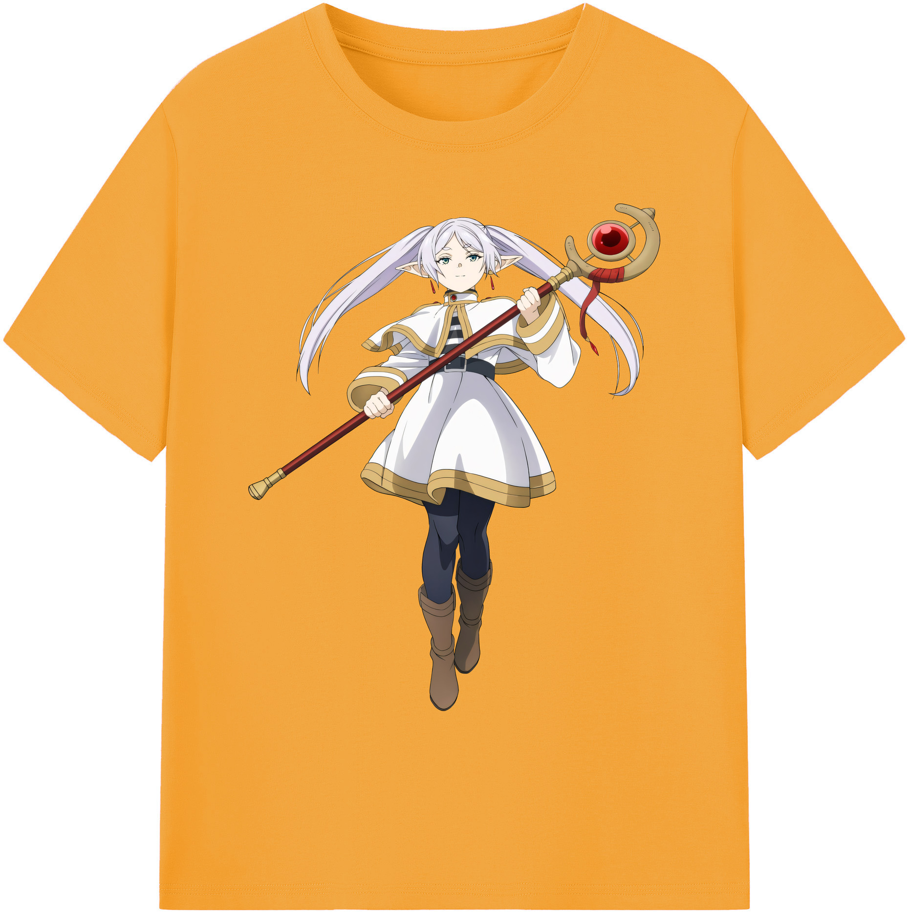 （画像用） 葬送のフリーレン Frieren 綿100％ メンズ半袖Tシャツ｜肌触りやわらか＆通気性