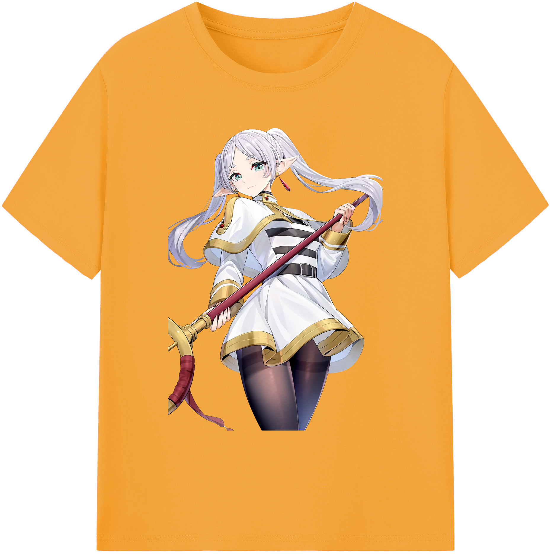（画像用） 葬送のフリーレン Frieren 綿100％ メンズ半袖Tシャツ｜肌触りやわらか＆通気性