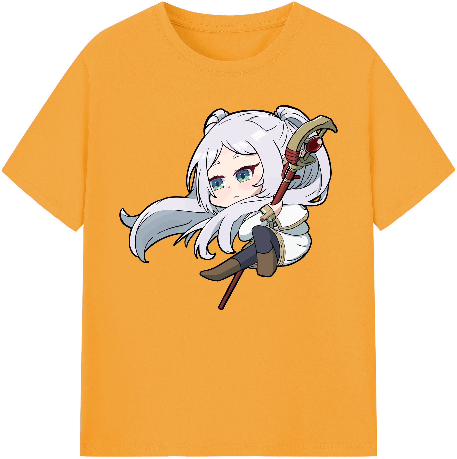 （画像用） 葬送のフリーレン Frieren 綿100％ メンズ半袖Tシャツ｜肌触りやわらか＆通気性