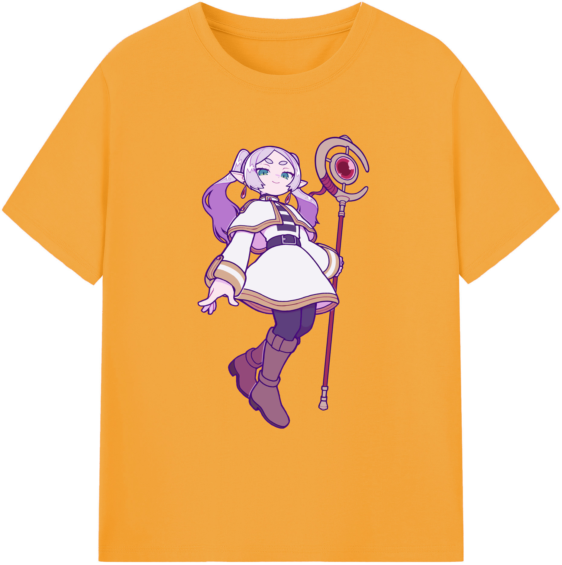 （画像用） 葬送のフリーレン Frieren 綿100％ メンズ半袖Tシャツ｜肌触りやわらか＆通気性