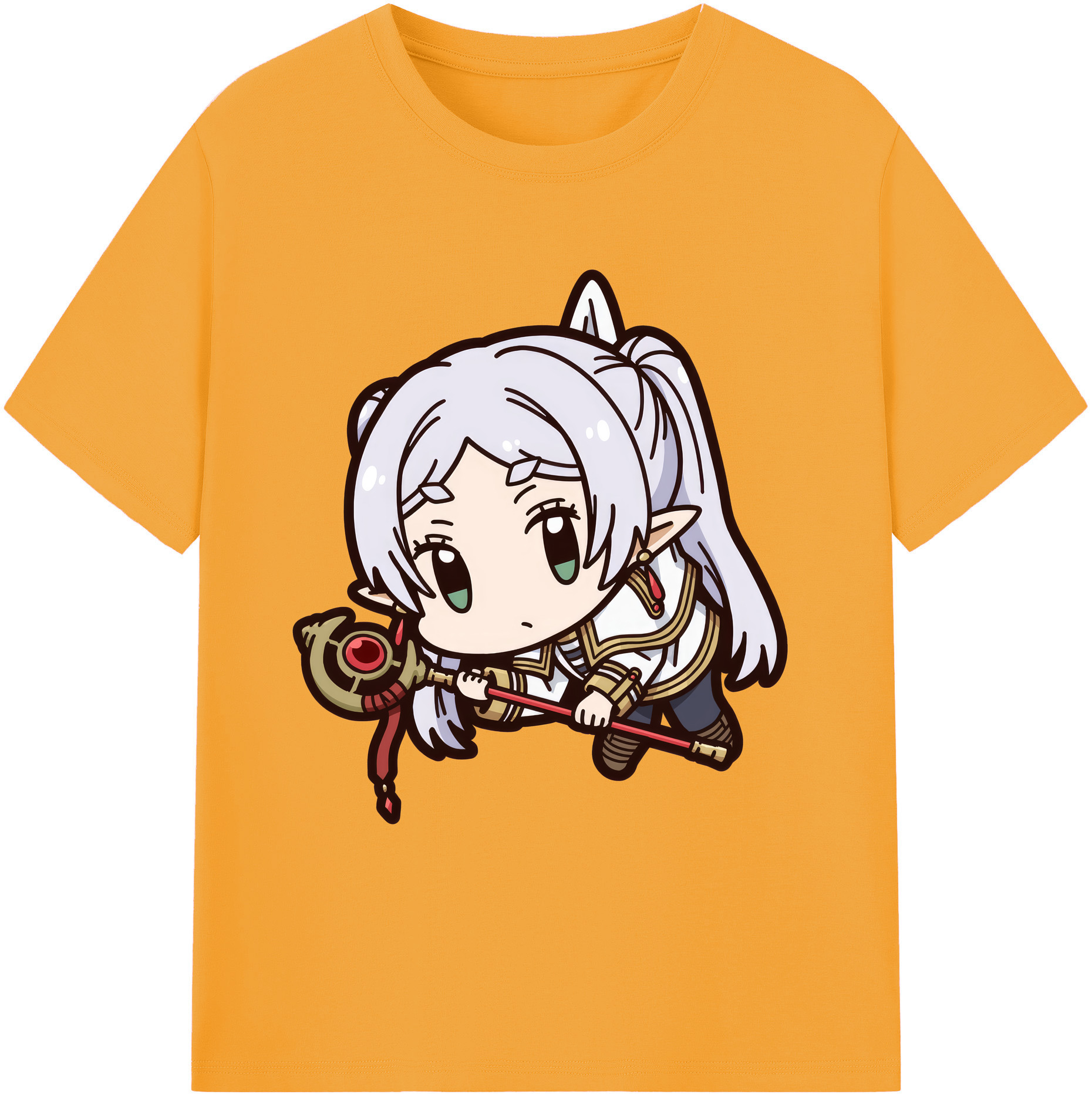 （画像用） 葬送のフリーレン Frieren 綿100％ メンズ半袖Tシャツ｜肌触りやわらか＆通気性