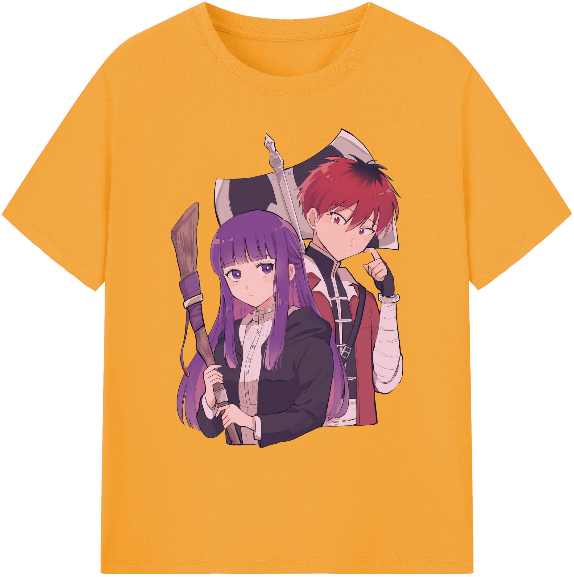 （画像用） 葬送のフリーレン Frieren 綿100％ メンズ半袖Tシャツ｜肌触りやわらか＆通気性