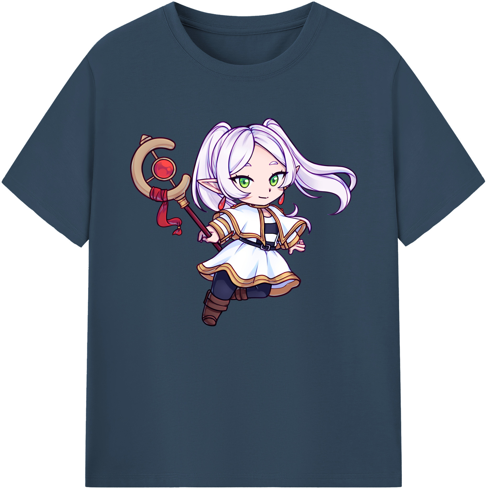 （画像用） 葬送のフリーレン Frieren 綿100％ メンズ半袖Tシャツ｜肌触りやわらか＆通気性