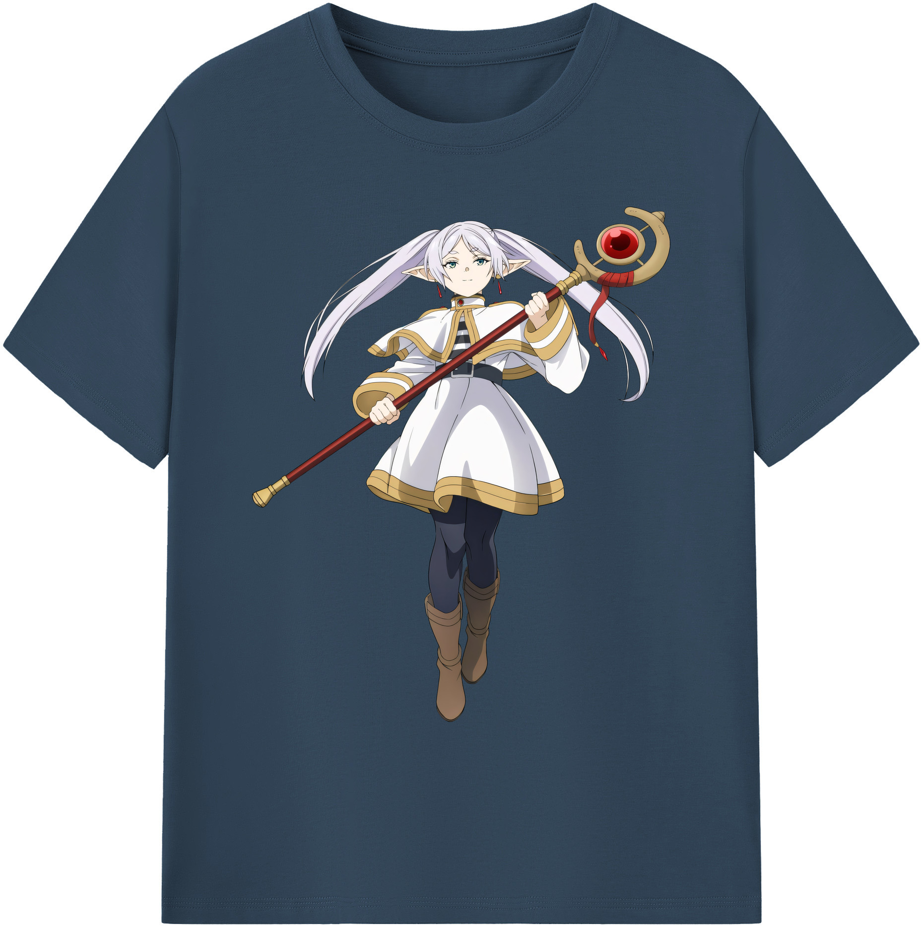（画像用） 葬送のフリーレン Frieren 綿100％ メンズ半袖Tシャツ｜肌触りやわらか＆通気性