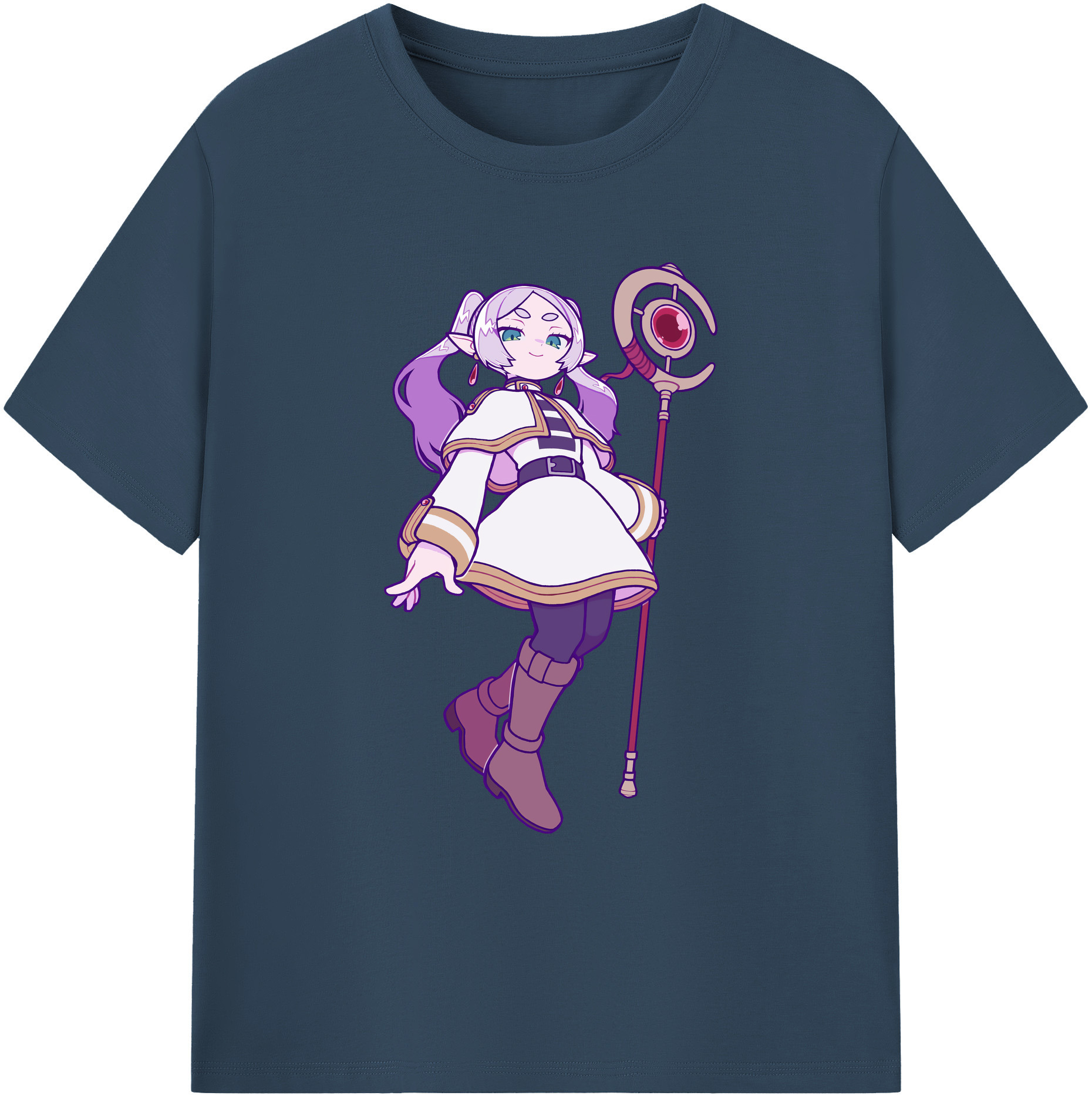 （画像用） 葬送のフリーレン Frieren 綿100％ メンズ半袖Tシャツ｜肌触りやわらか＆通気性