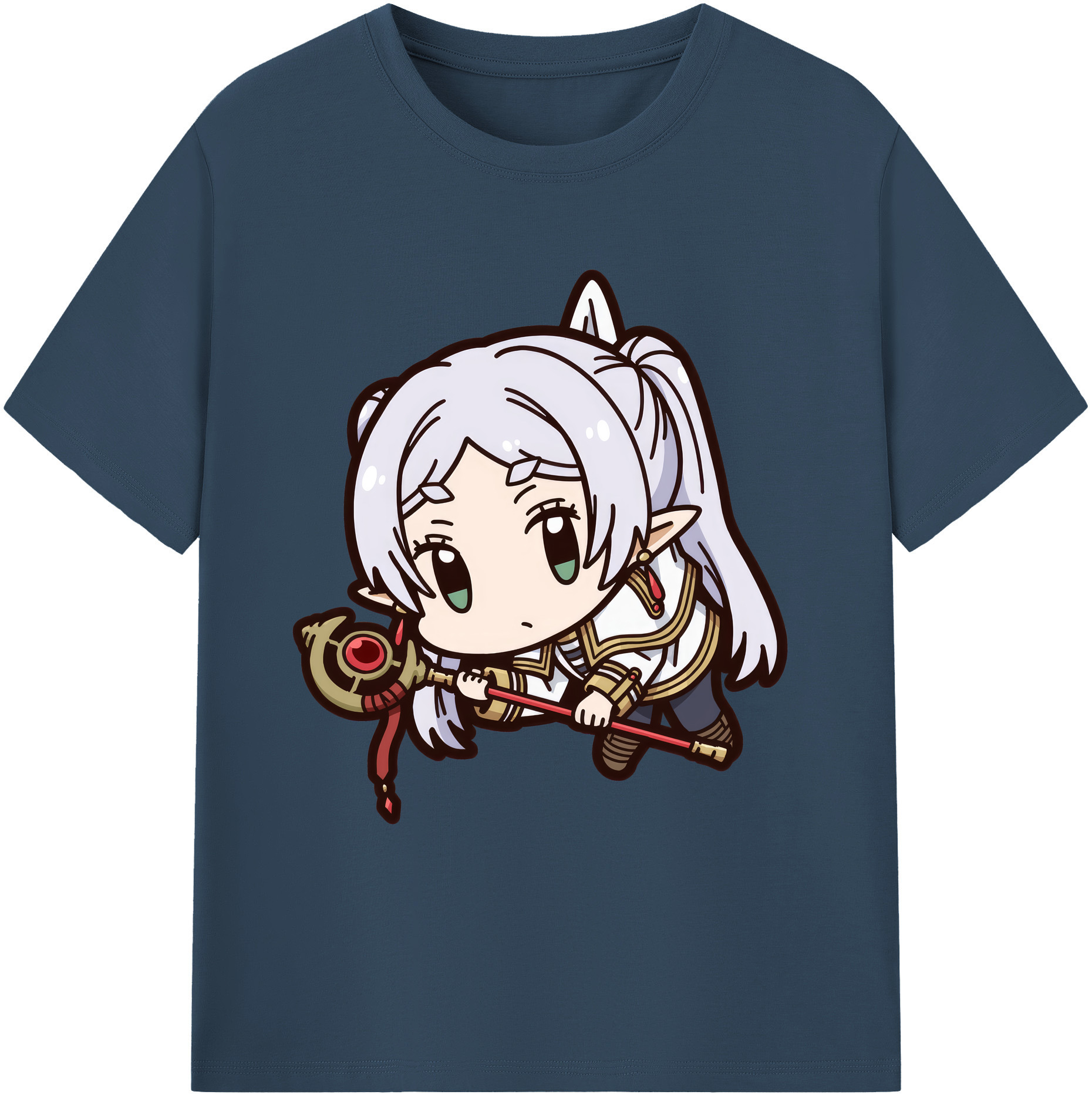 （画像用） 葬送のフリーレン Frieren 綿100％ メンズ半袖Tシャツ｜肌触りやわらか＆通気性