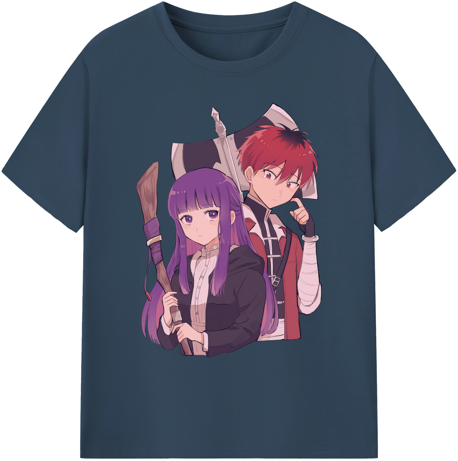 （画像用） 葬送のフリーレン Frieren 綿100％ メンズ半袖Tシャツ｜肌触りやわらか＆通気性