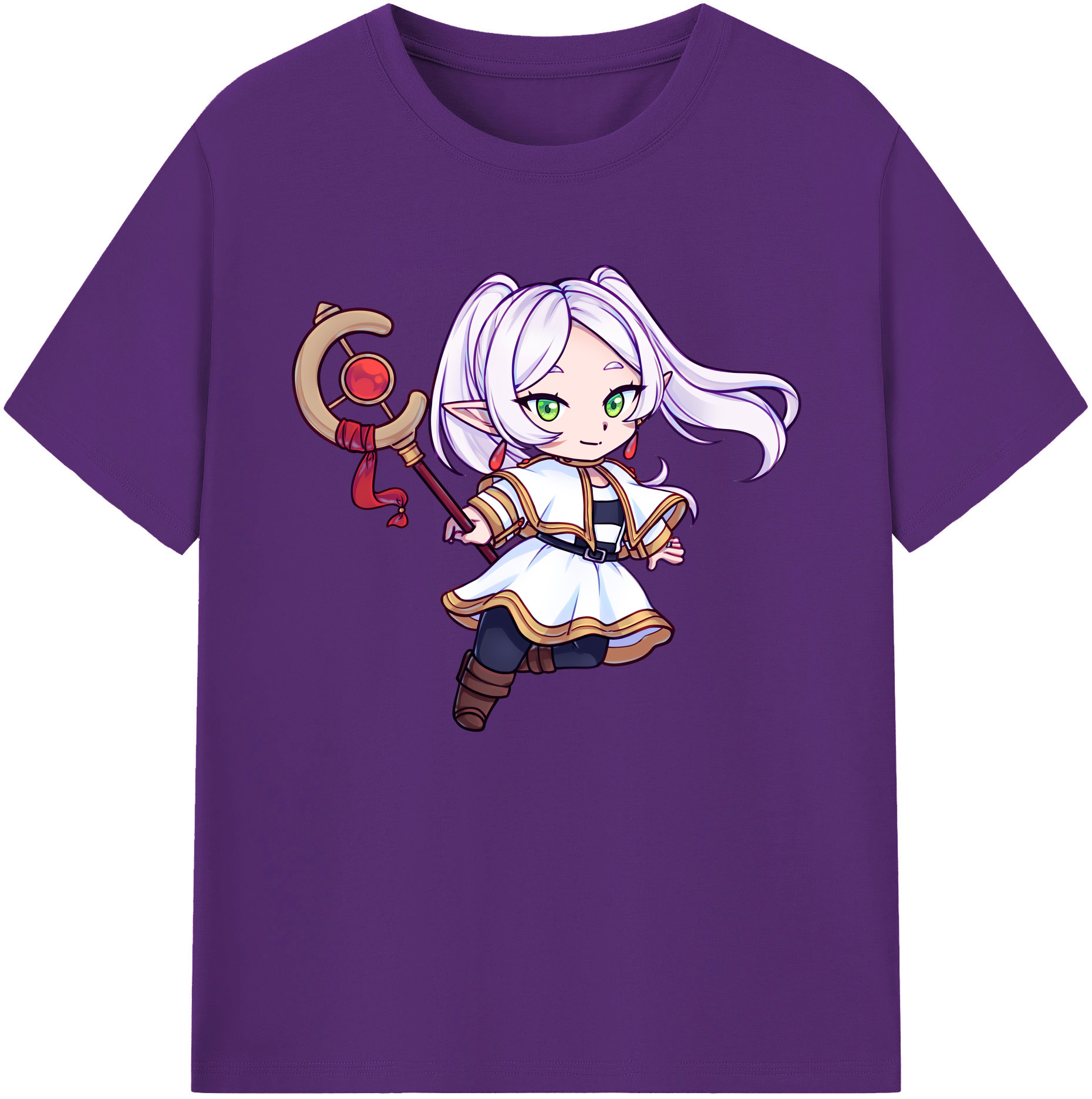 （画像用） 葬送のフリーレン Frieren 綿100％ メンズ半袖Tシャツ｜肌触りやわらか＆通気性
