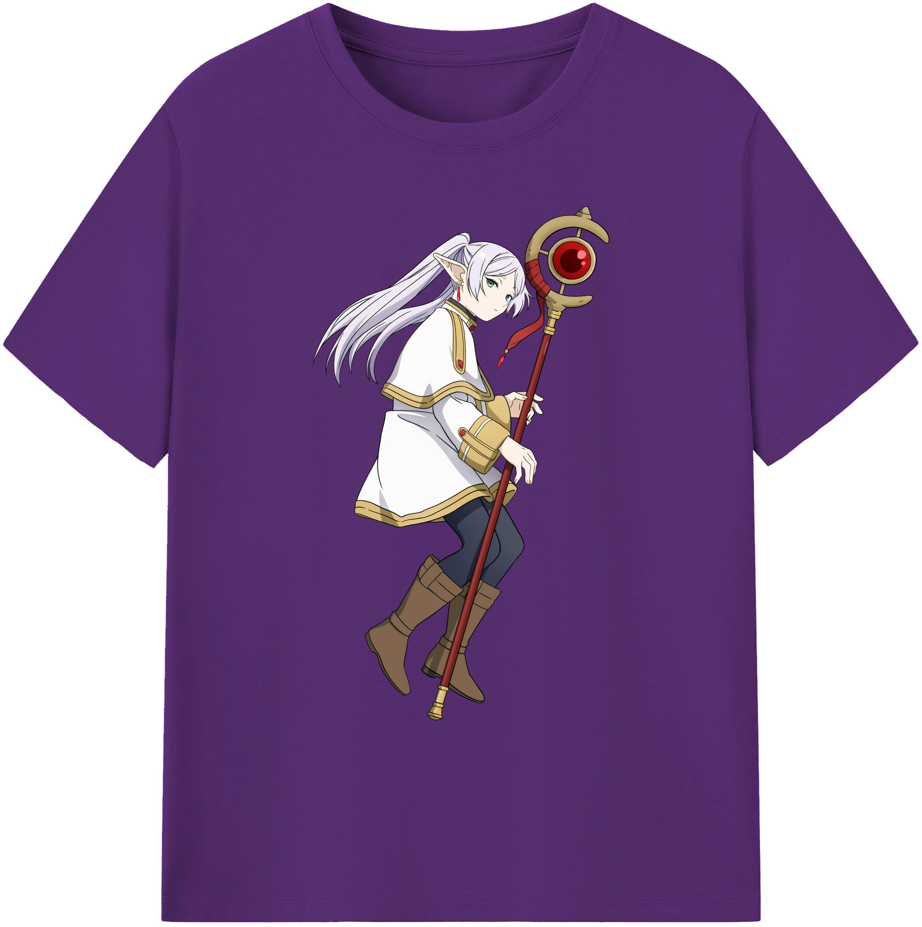 （画像用） 葬送のフリーレン Frieren 綿100％ メンズ半袖Tシャツ｜肌触りやわらか＆通気性