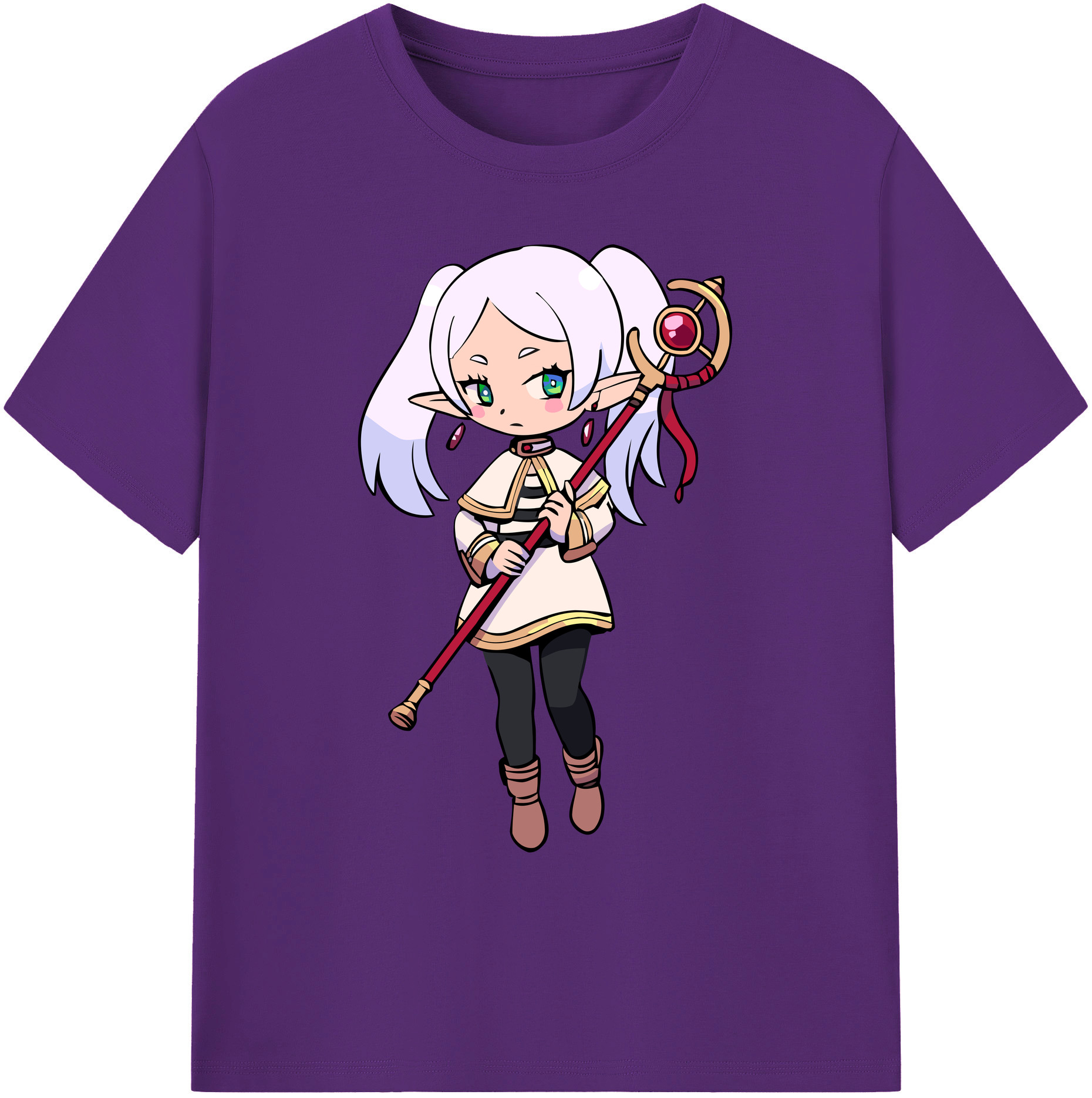 （画像用） 葬送のフリーレン Frieren 綿100％ メンズ半袖Tシャツ｜肌触りやわらか＆通気性