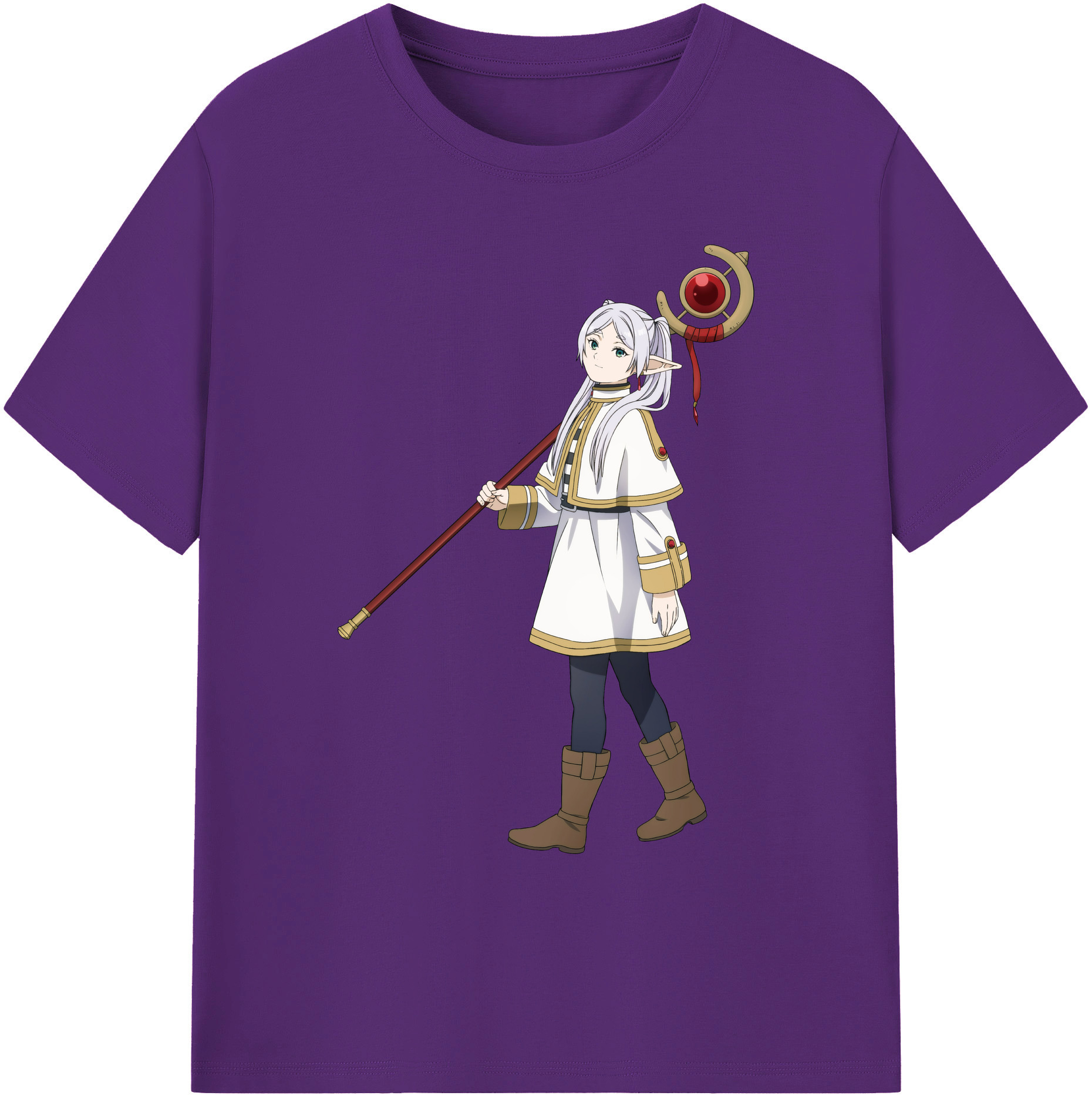 （画像用） 葬送のフリーレン Frieren 綿100％ メンズ半袖Tシャツ｜肌触りやわらか＆通気性