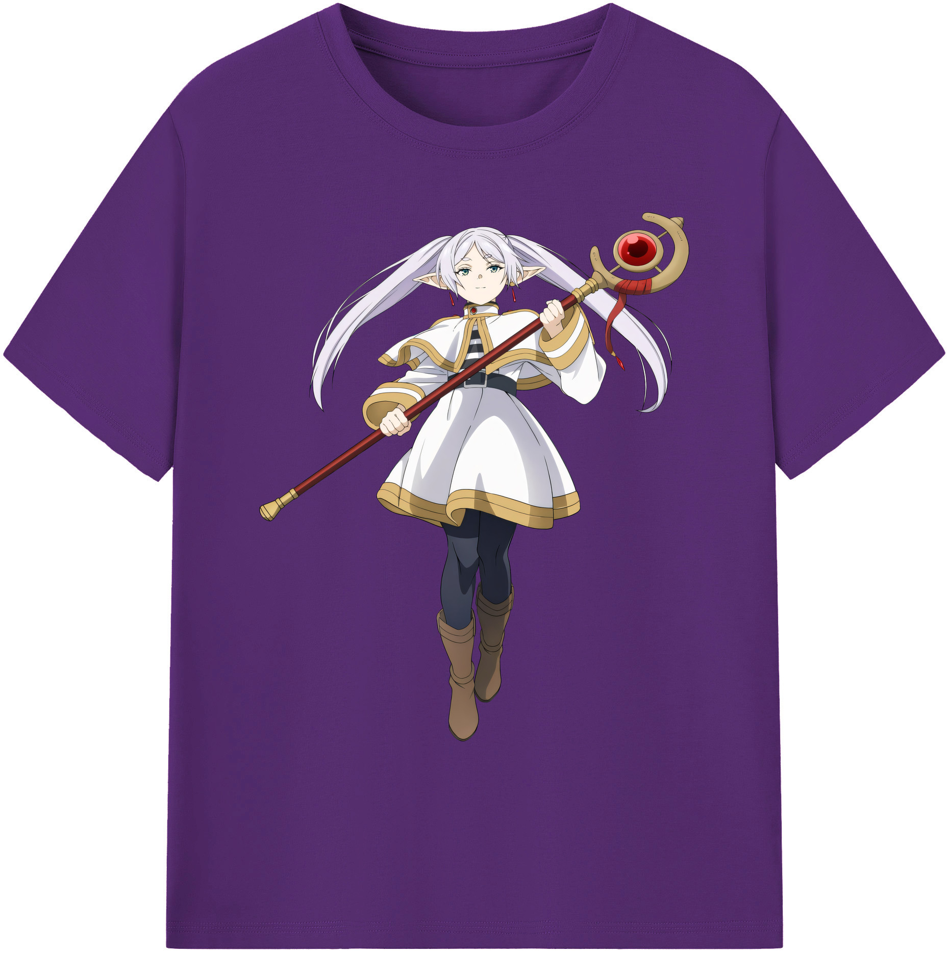 （画像用） 葬送のフリーレン Frieren 綿100％ メンズ半袖Tシャツ｜肌触りやわらか＆通気性