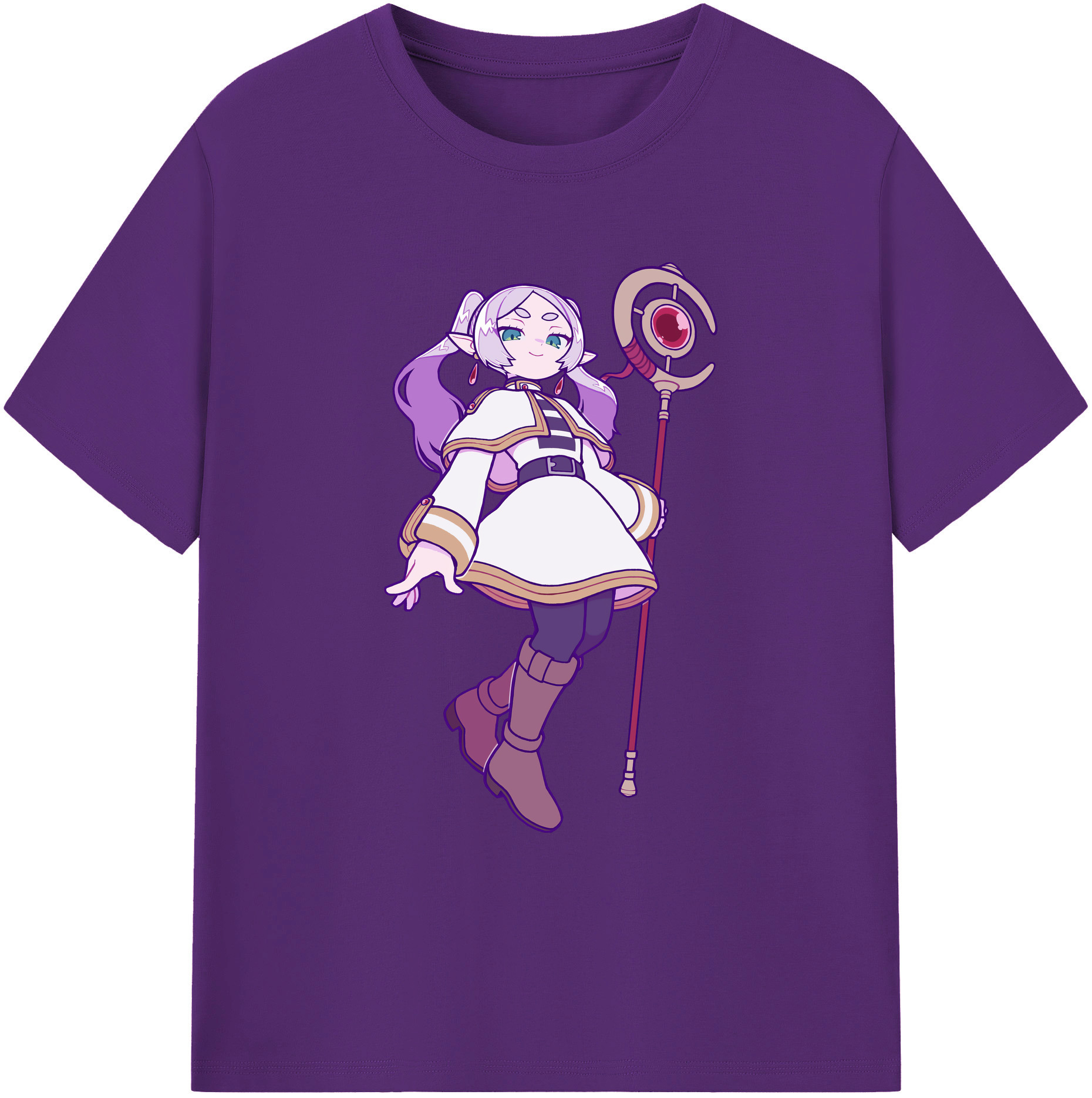 （画像用） 葬送のフリーレン Frieren 綿100％ メンズ半袖Tシャツ｜肌触りやわらか＆通気性
