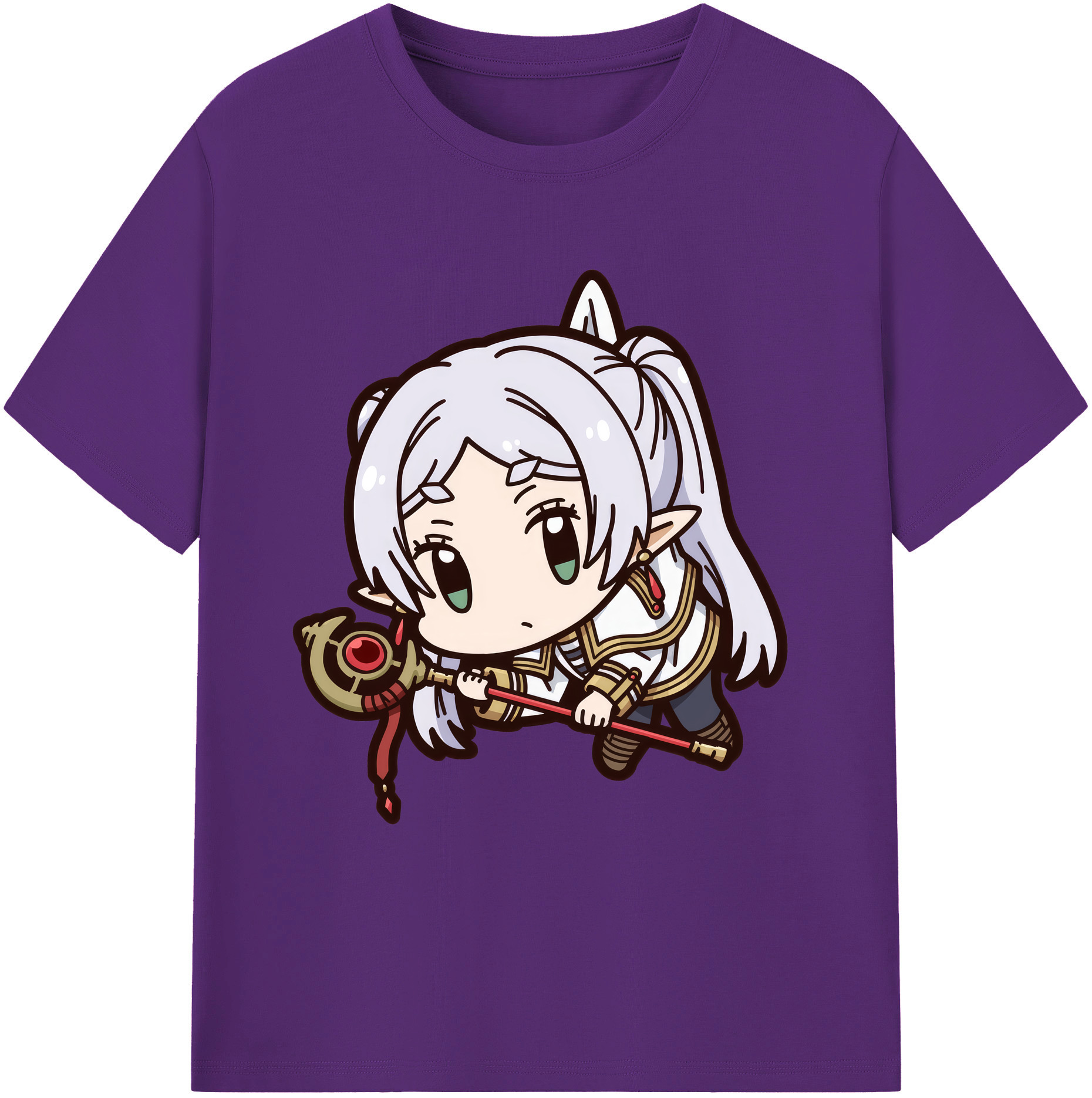 （画像用） 葬送のフリーレン Frieren 綿100％ メンズ半袖Tシャツ｜肌触りやわらか＆通気性