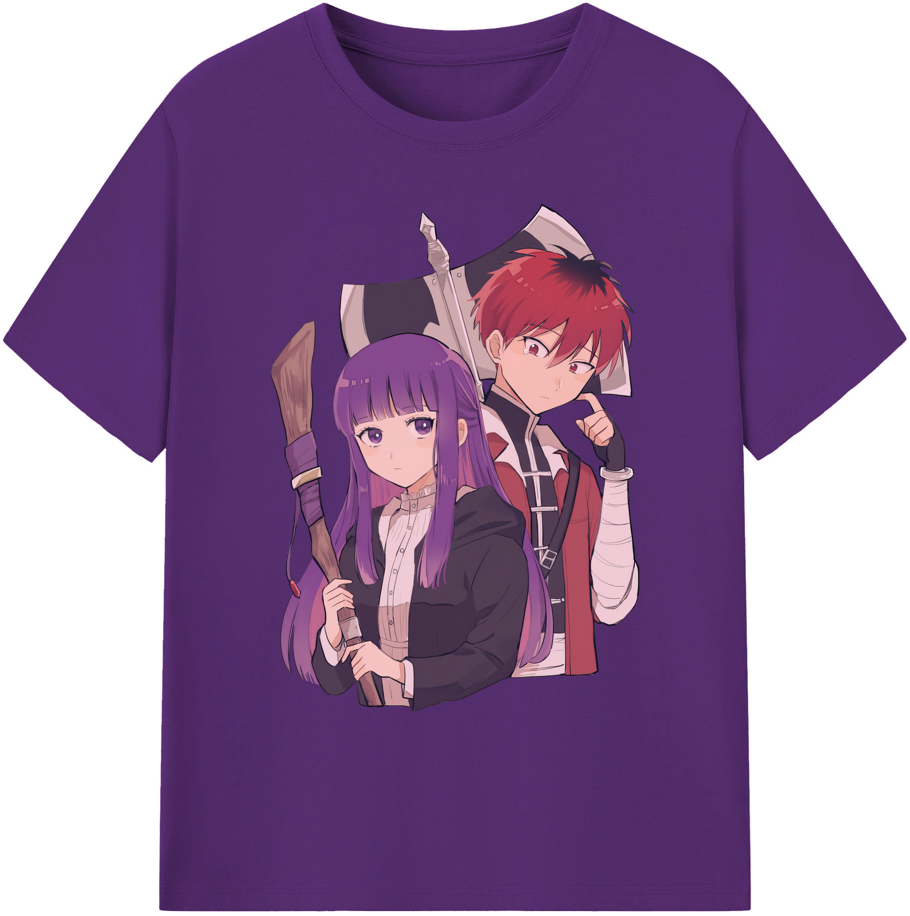 （画像用） 葬送のフリーレン Frieren 綿100％ メンズ半袖Tシャツ｜肌触りやわらか＆通気性