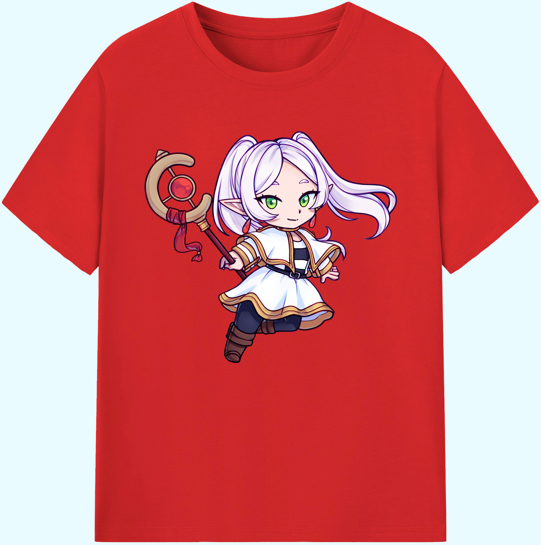 （画像用） 葬送のフリーレン Frieren 綿100％ メンズ半袖Tシャツ｜肌触りやわらか＆通気性